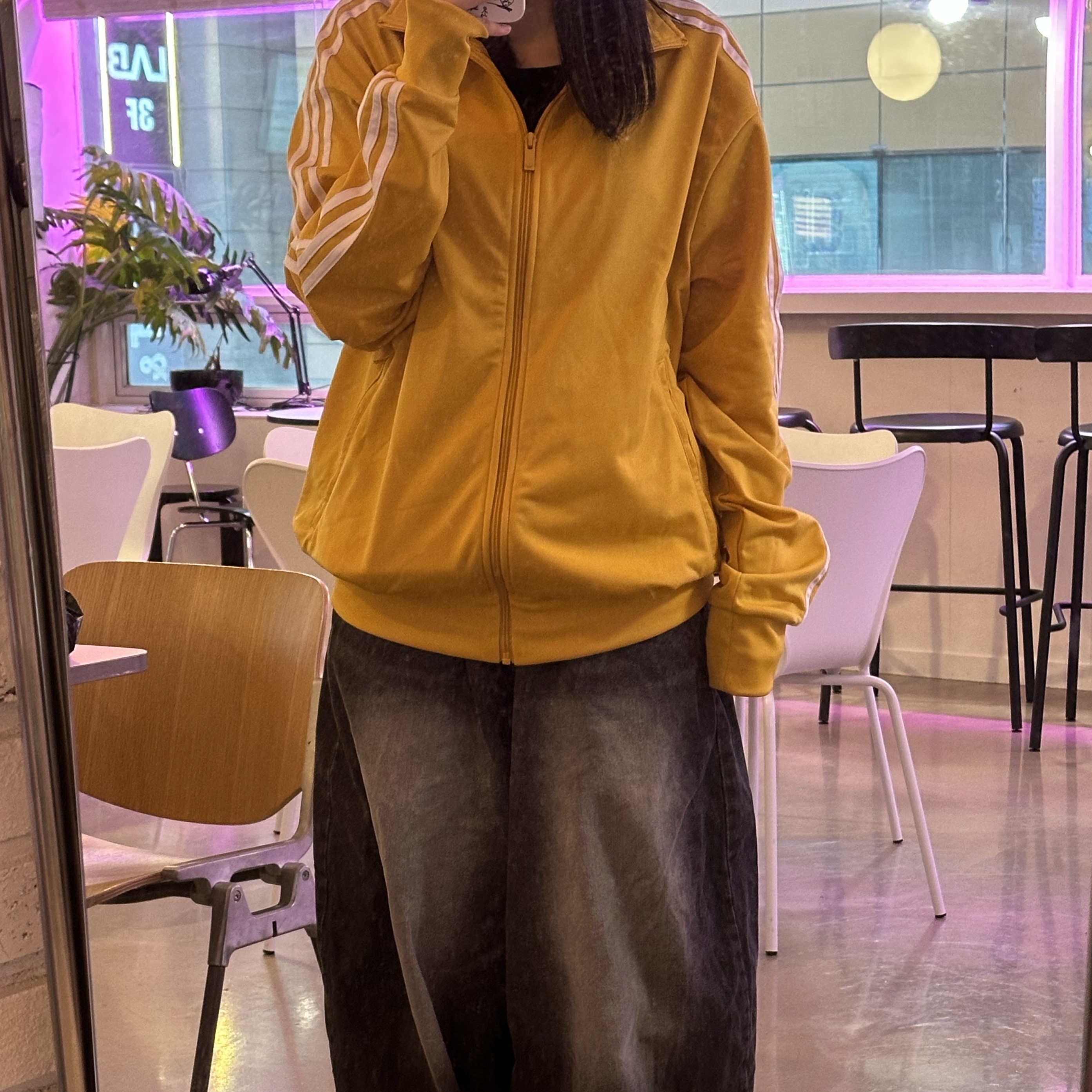 Adidas Adicolor Classic Firebird Track Top Preloved Yellow - KR Sizing 착용 스타일 - 1