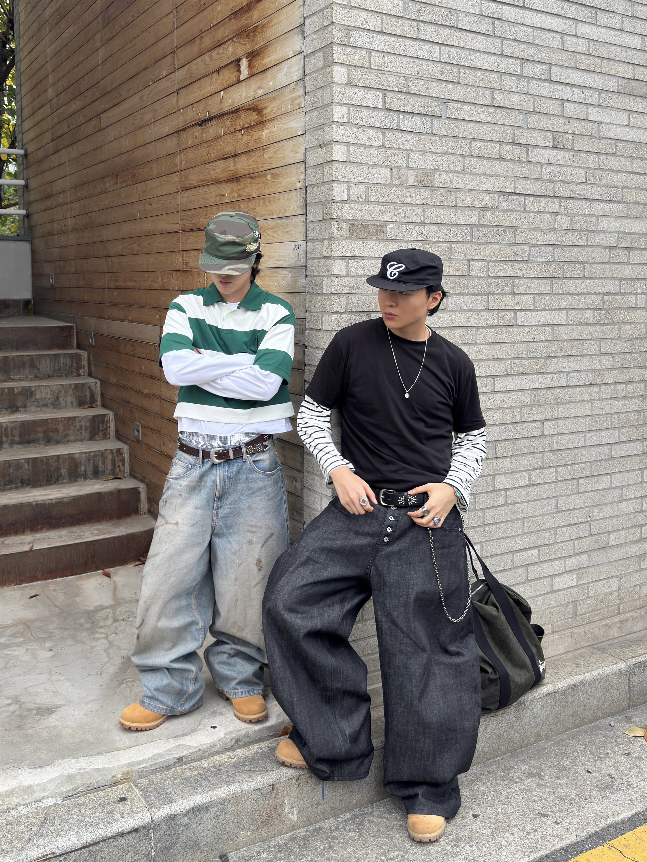 Stussy Boxer Shorts Multi (3 Pack), Stussy Canvas Flight Bag Washed Black 착용 스타일 - 5