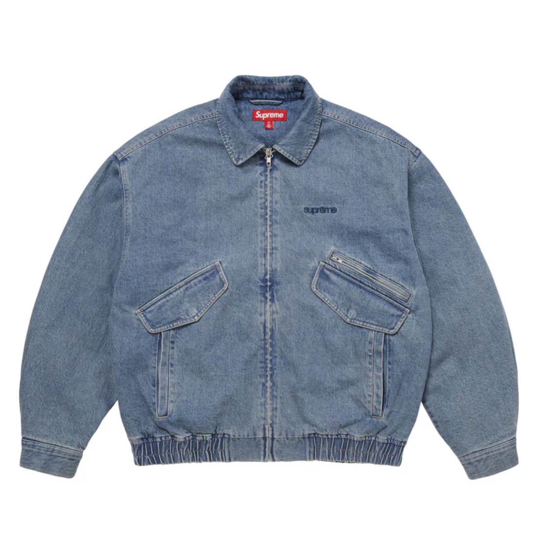 Supreme Hooded Utility Jacket Denim - 25FW 착용 스타일 - 1