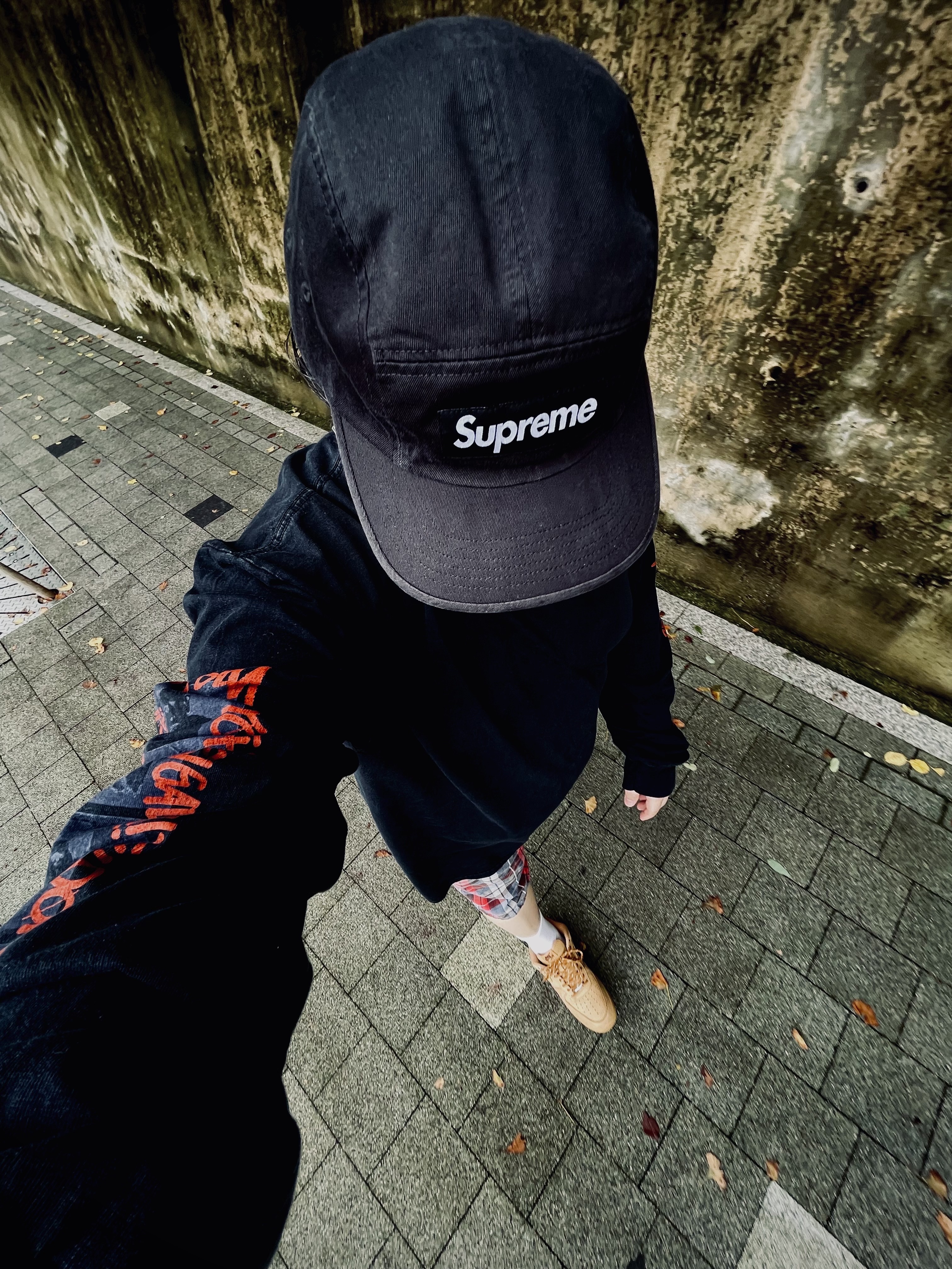 Supreme Washed Chino Twill Camp Cap Black, Nike Air Force 1 '07 WB Flax 착용 스타일 - 1