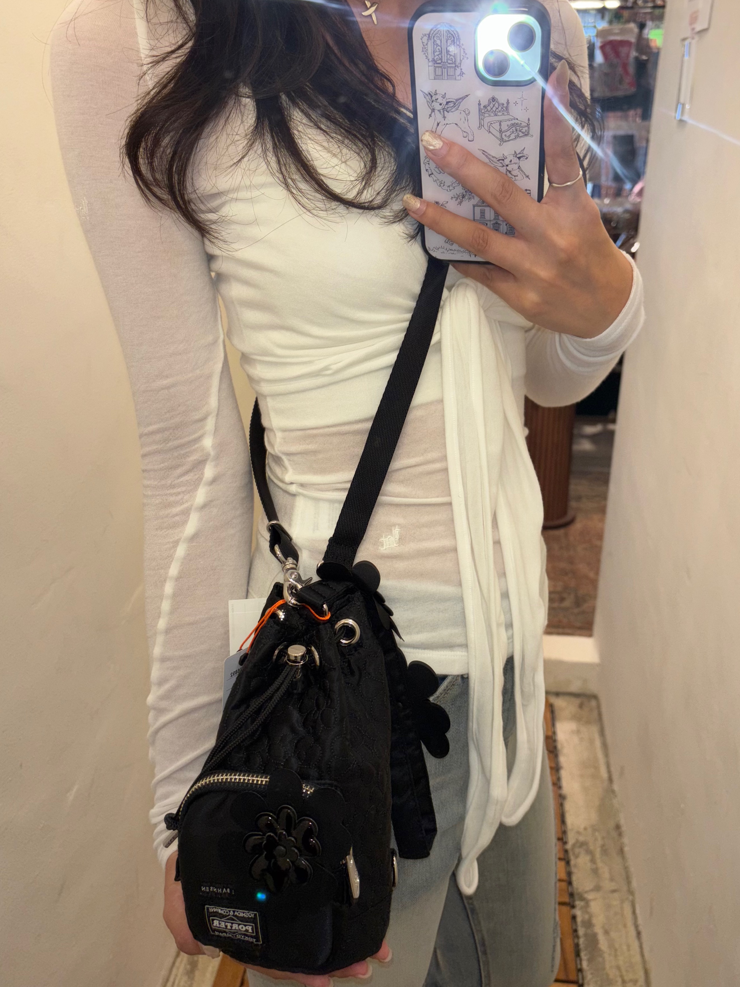 Porter x Cecilie Bahnsen Bonsac Mini Black 착용 스타일 - 2