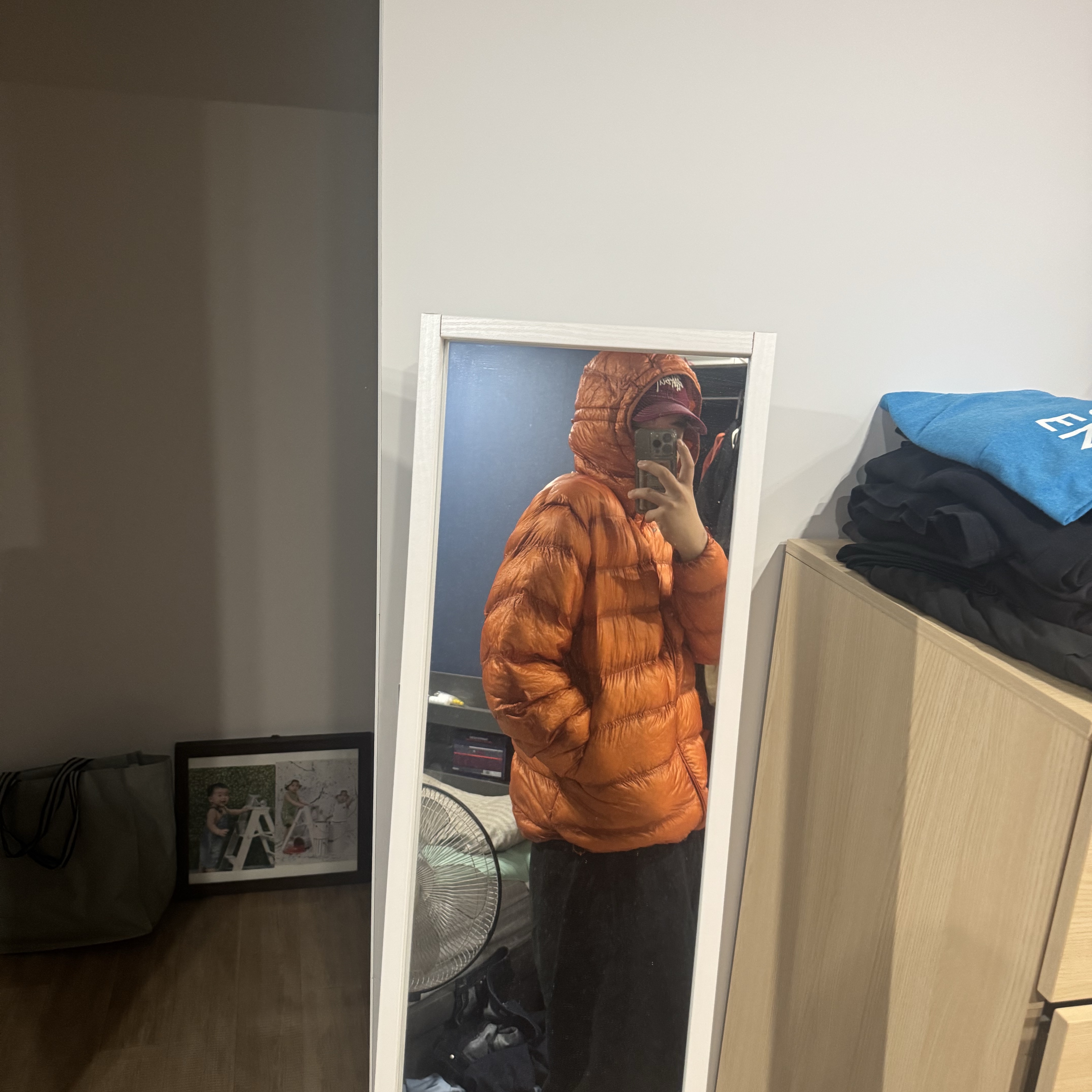 Salomon UNI Cross Insulation Jacket Orange Carrot 착용 스타일 - 2
