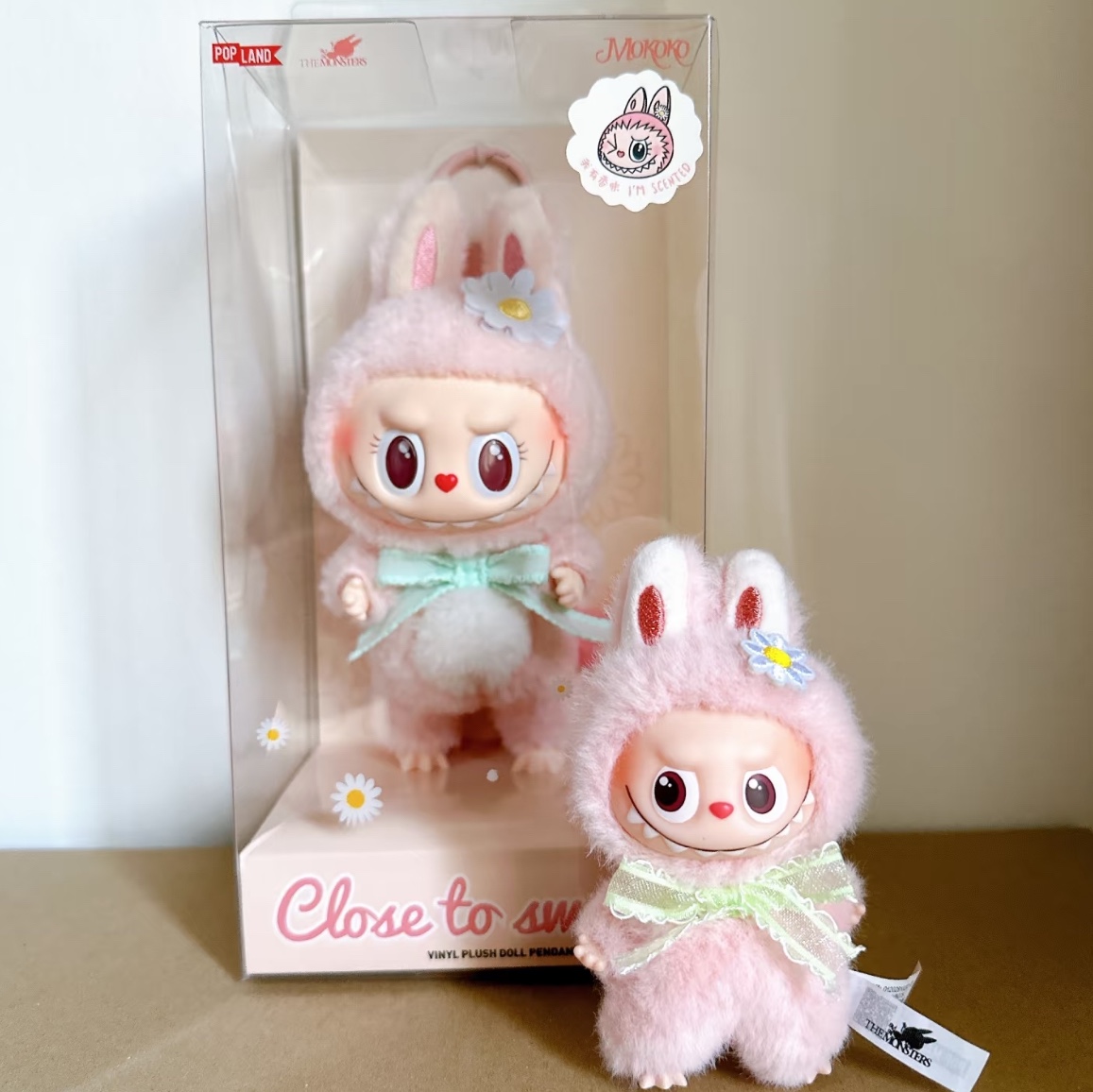 Pop Mart Labubu The Monsters Pin For Love Series Vinyl Plush Pendant (A-M) G (Opened Case), Pop Mart Labubu Mokoko Close to Sweet Vinyl Plush Pendant 착용 스타일