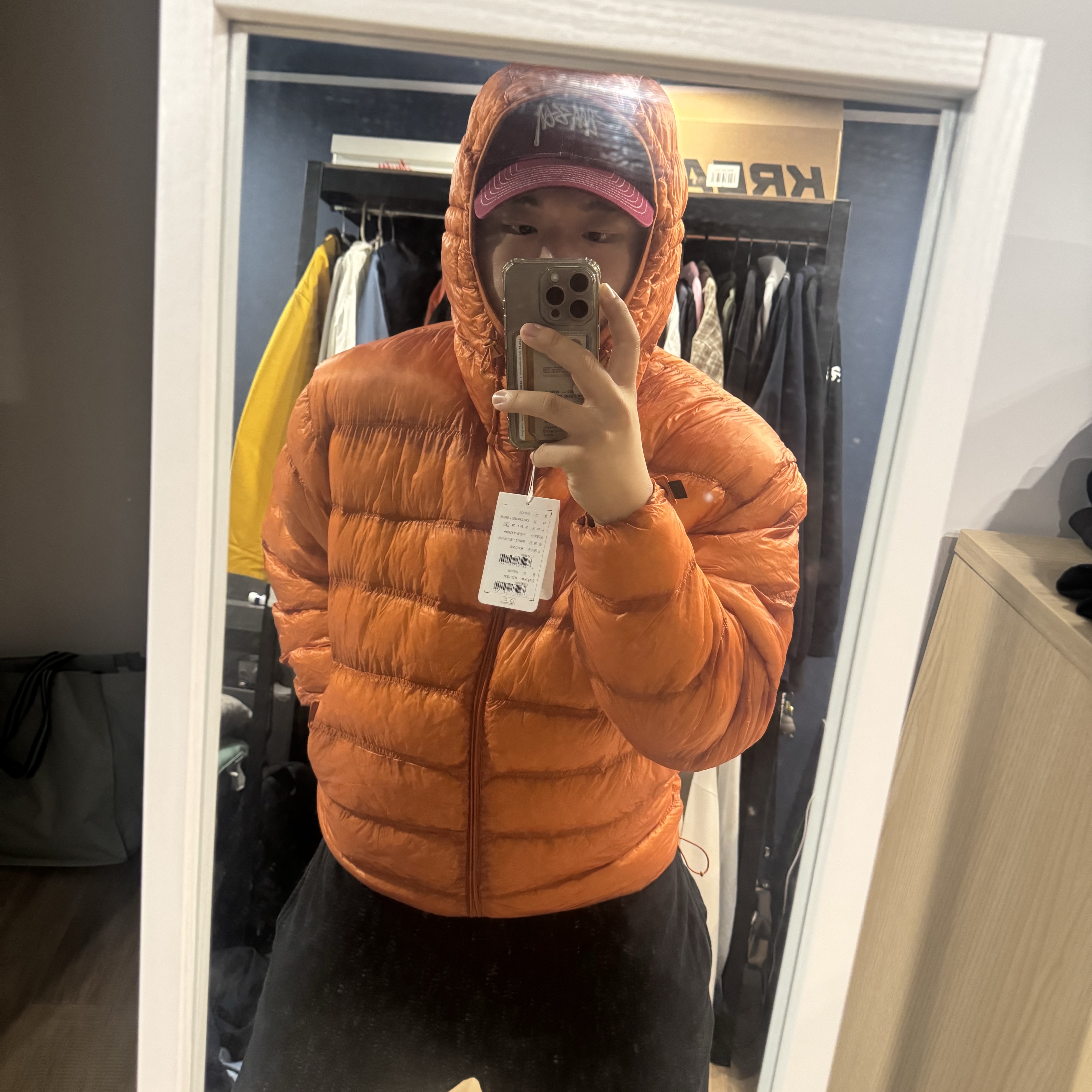 Salomon UNI Cross Insulation Jacket Orange Carrot 착용 스타일 - 1