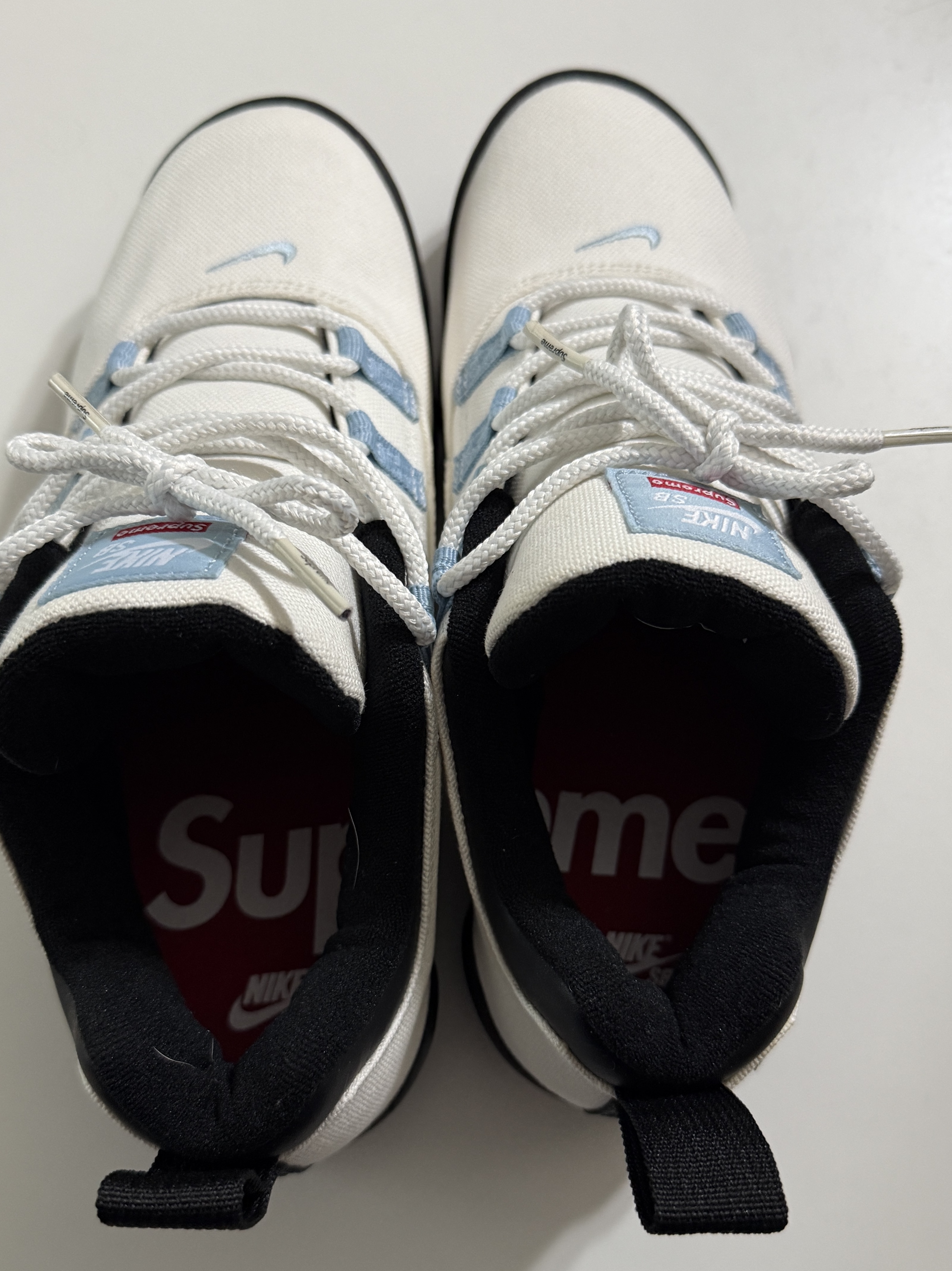 Nike x Supreme SB Darwin Low White 착용 스타일