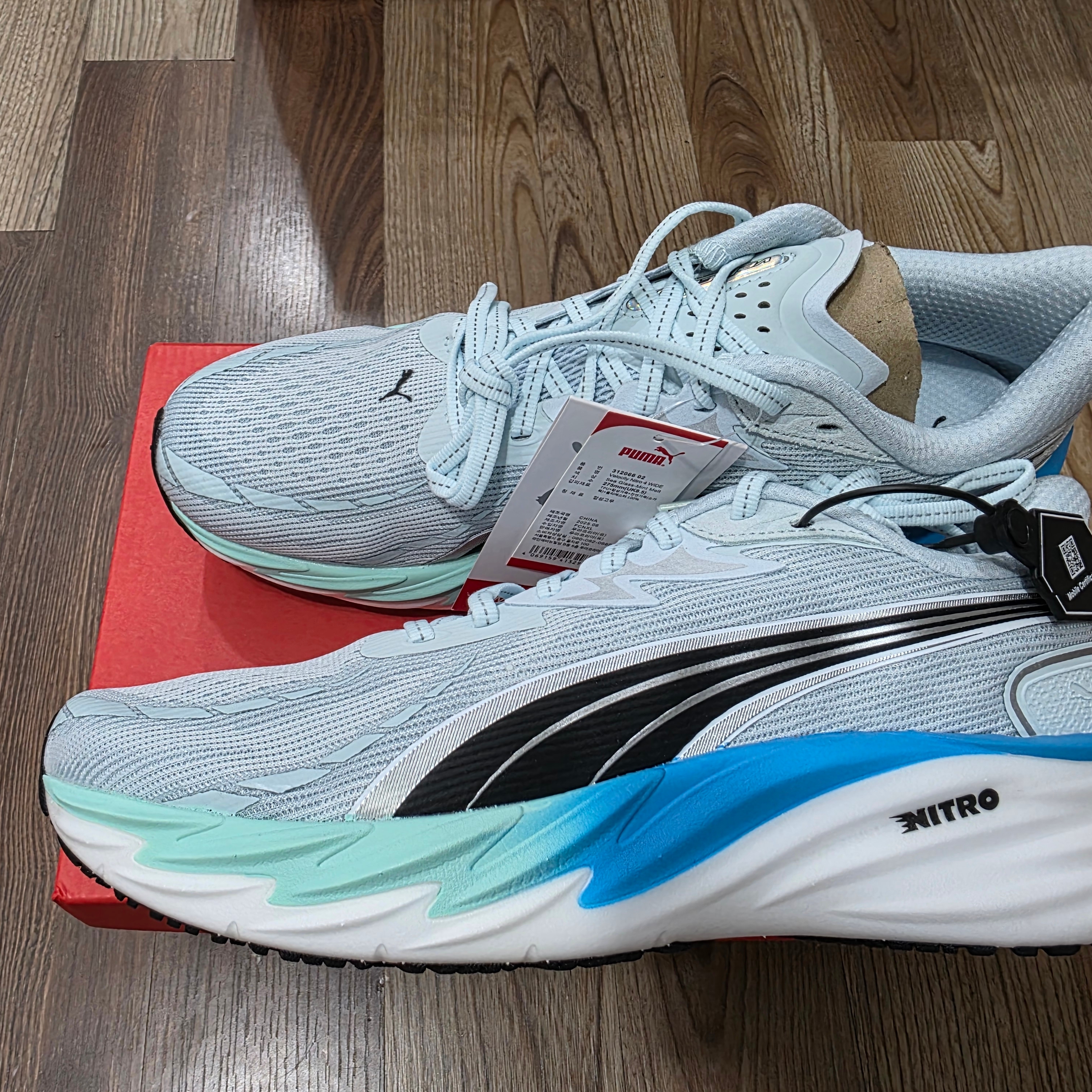 Puma Velocity Nitro 4 Sea Glass Speed Blue - Wide 착용 스타일 - 3