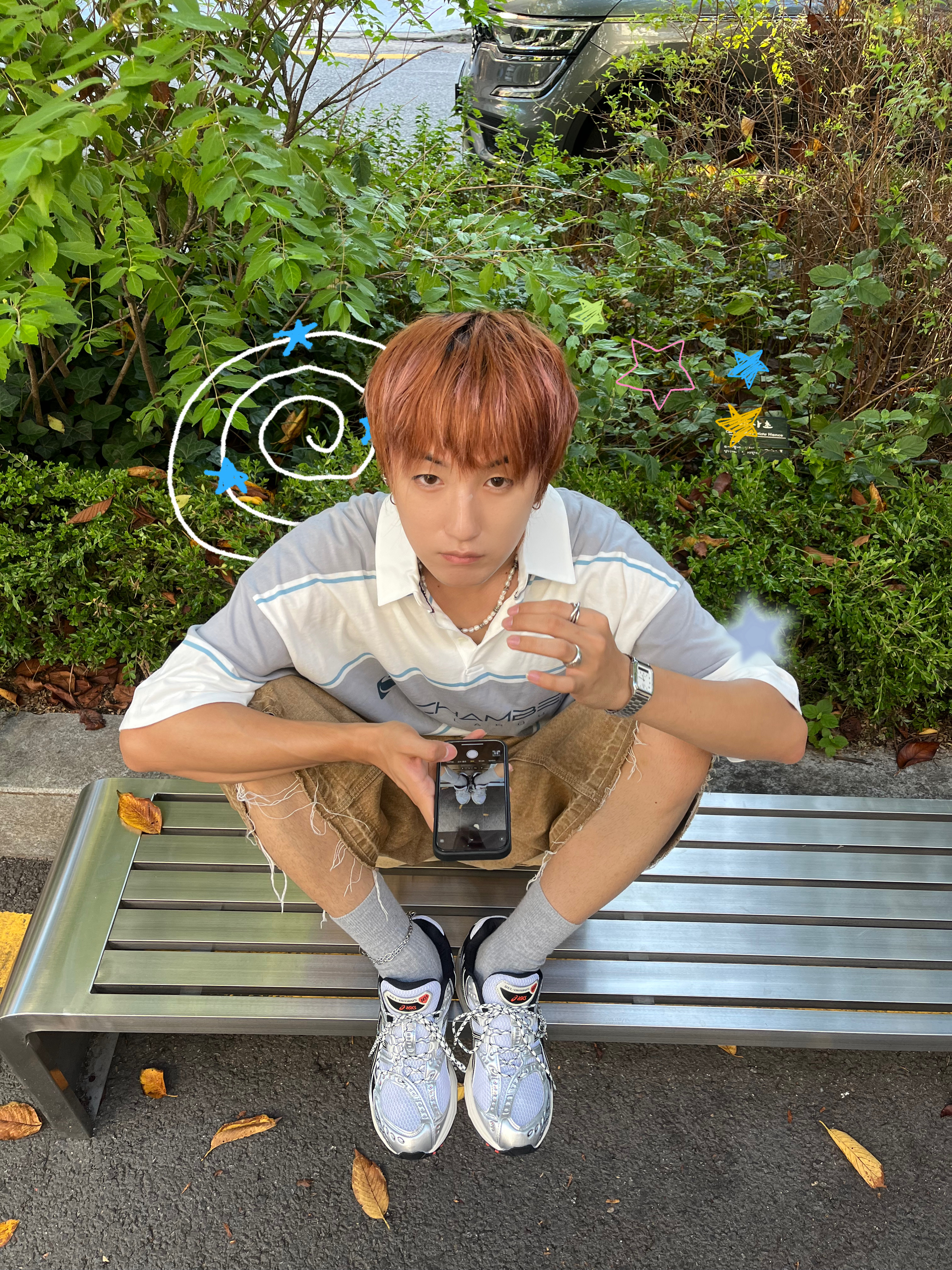 Asics Gel-Nimbus 10.1 White Black 착용 스타일 - 1