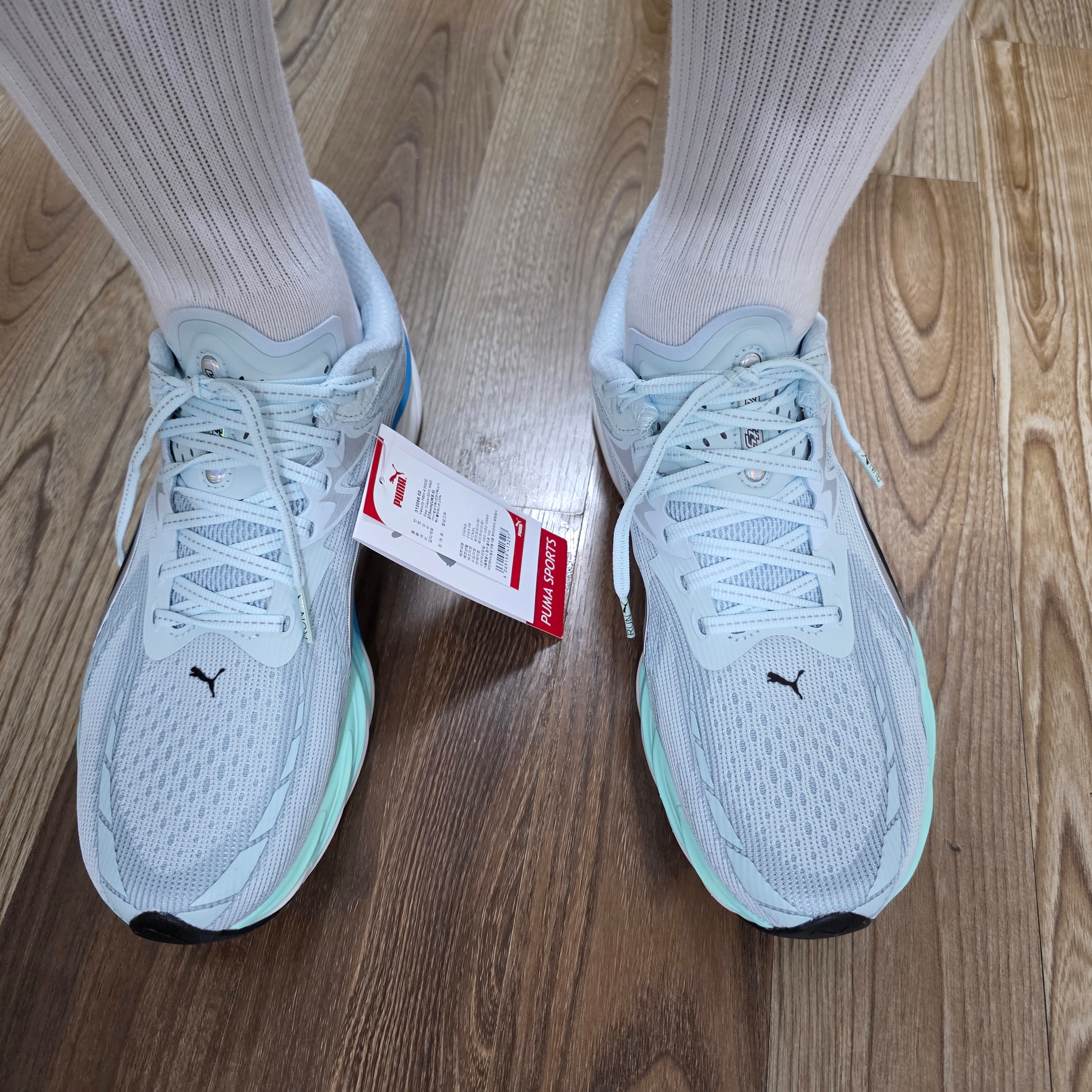 Puma Velocity Nitro 4 Sea Glass Speed Blue - Wide 착용 스타일 - 2