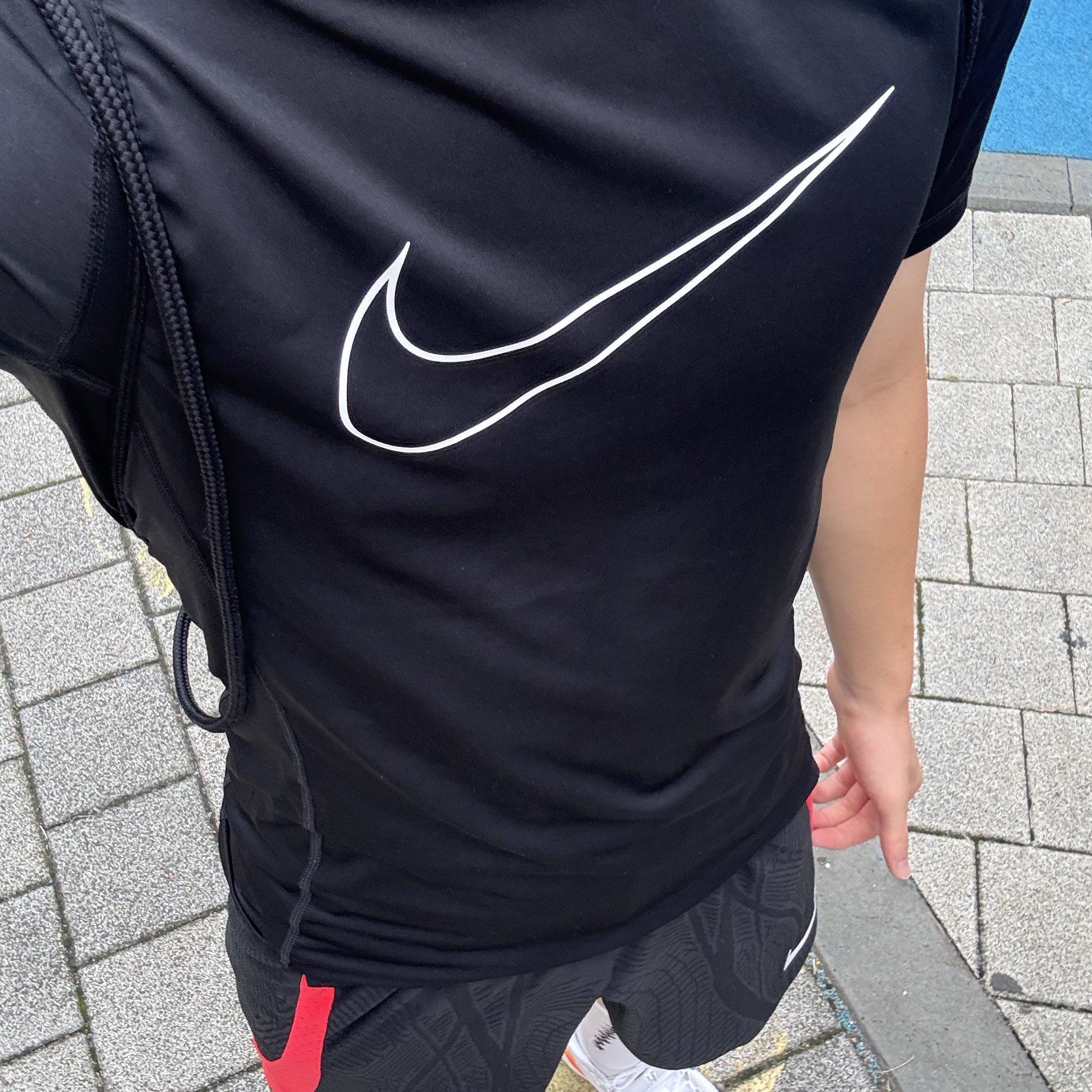 Nike Pro Dri-Fit Tight-Fit Short Sleeve Top Black - Asia, Nike Korea Strike Elite Dri-Fit ADV Knit Soccer Shorts Black - Asia 착용 스타일