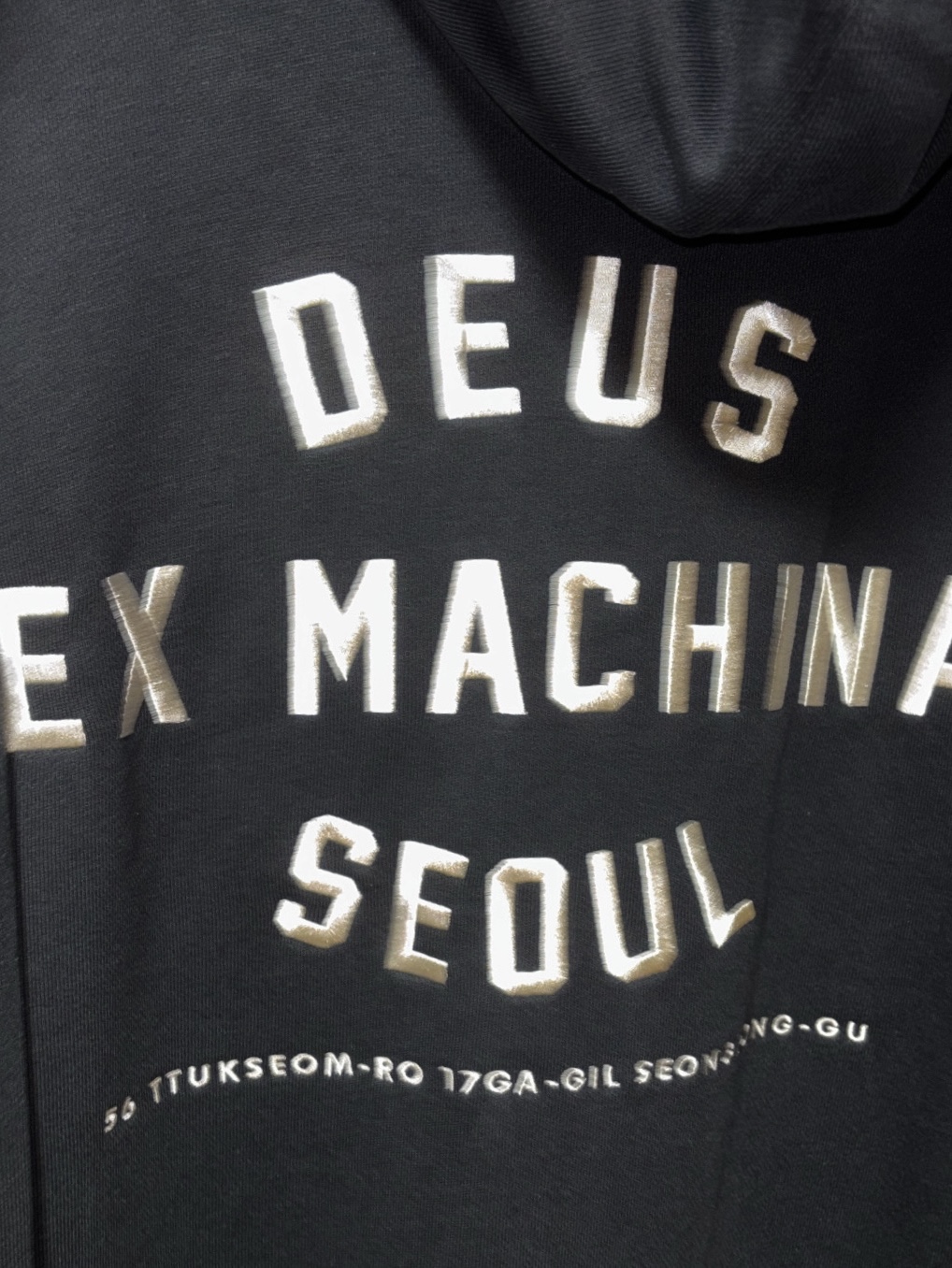 [6% 적립] Deus Ex Machina College Address Hoodie Zipup Black 착용 스타일 - 2