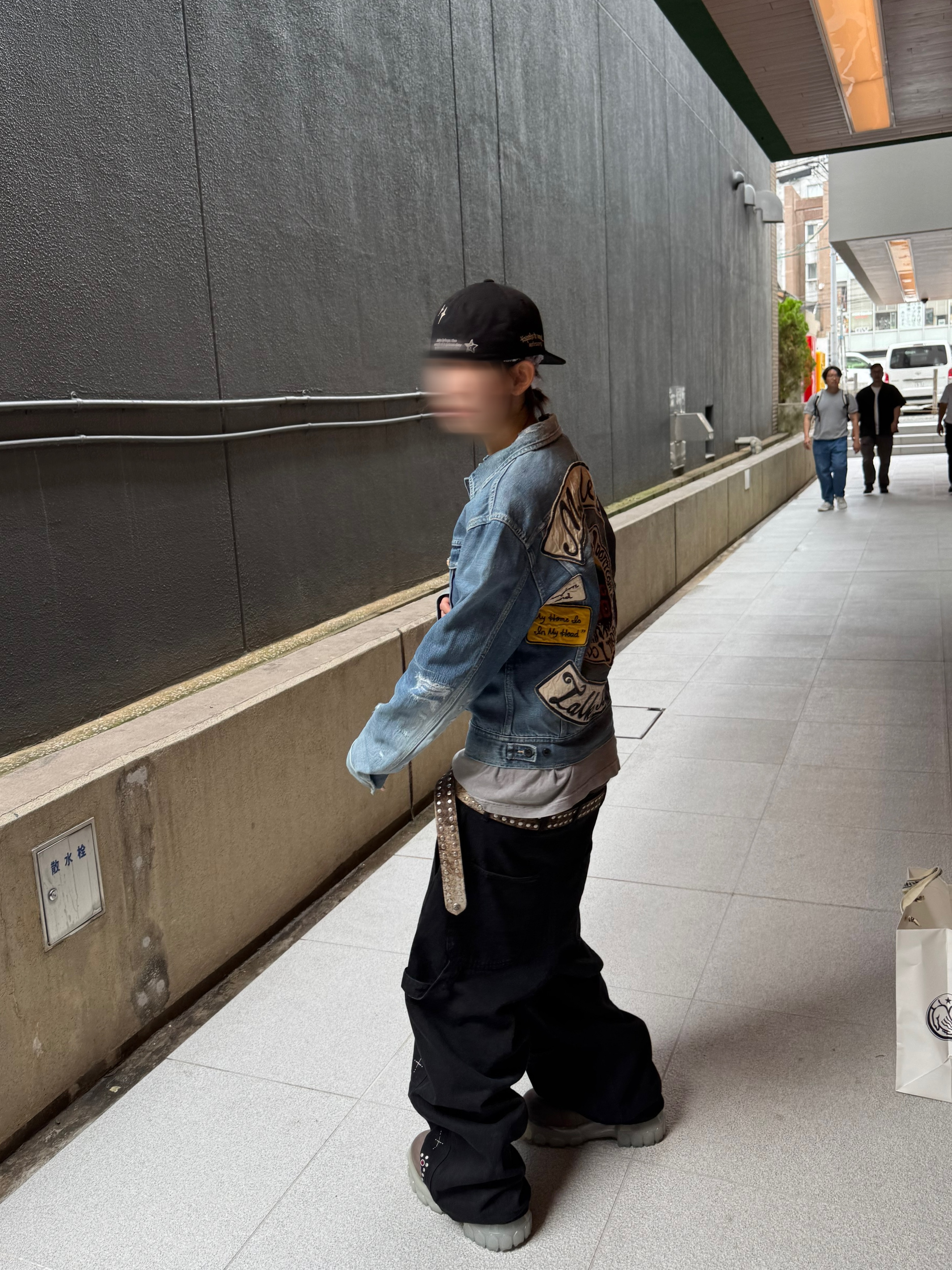 Aoiro 6-Panel Bone A/N Cap Black, Kapital 14 oz. Denim Marley Uprising Jacket Light 착용 스타일 - 2