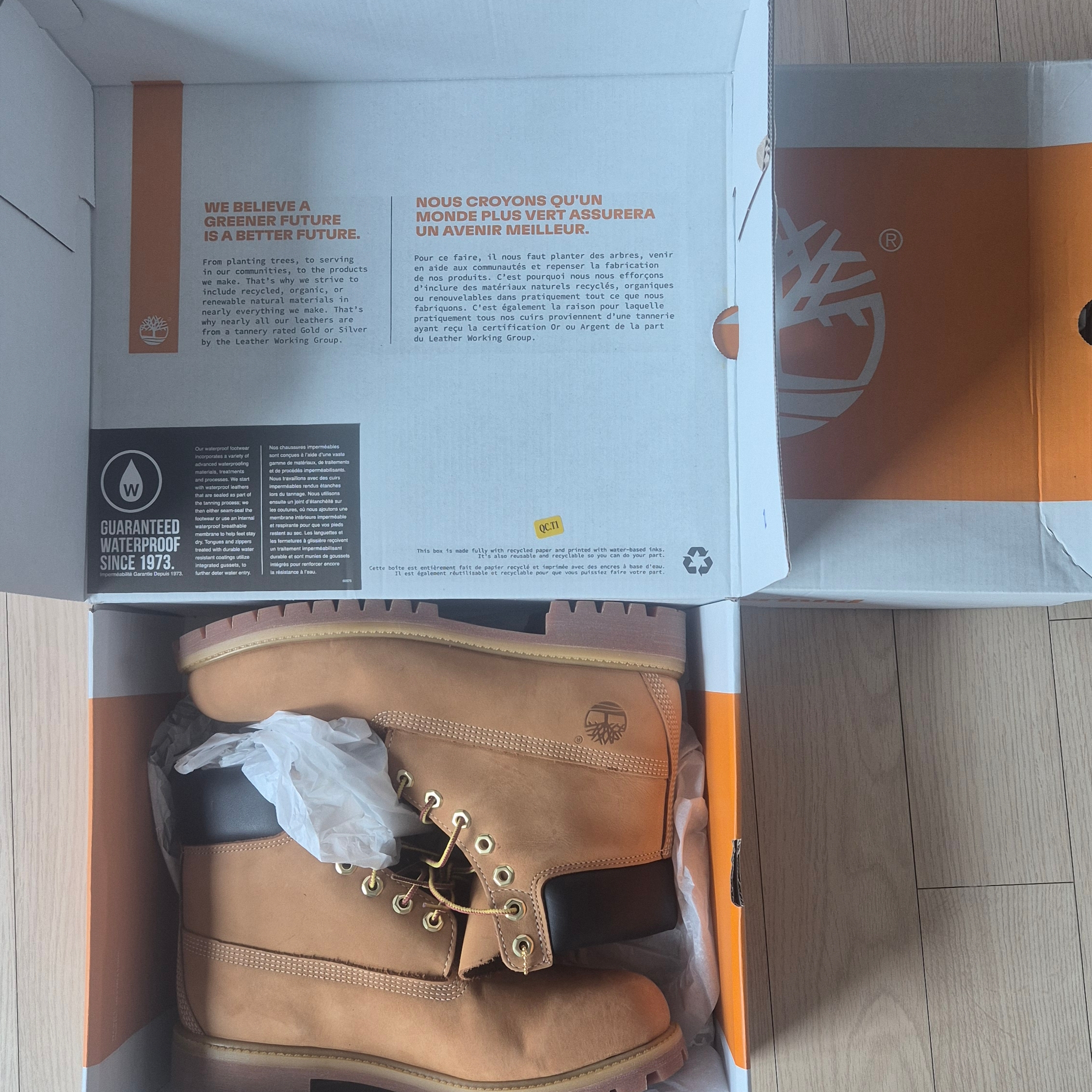 Timberland Premium 6 inch Waterproof Boot Wheat Nubuck - Wide 착용 스타일