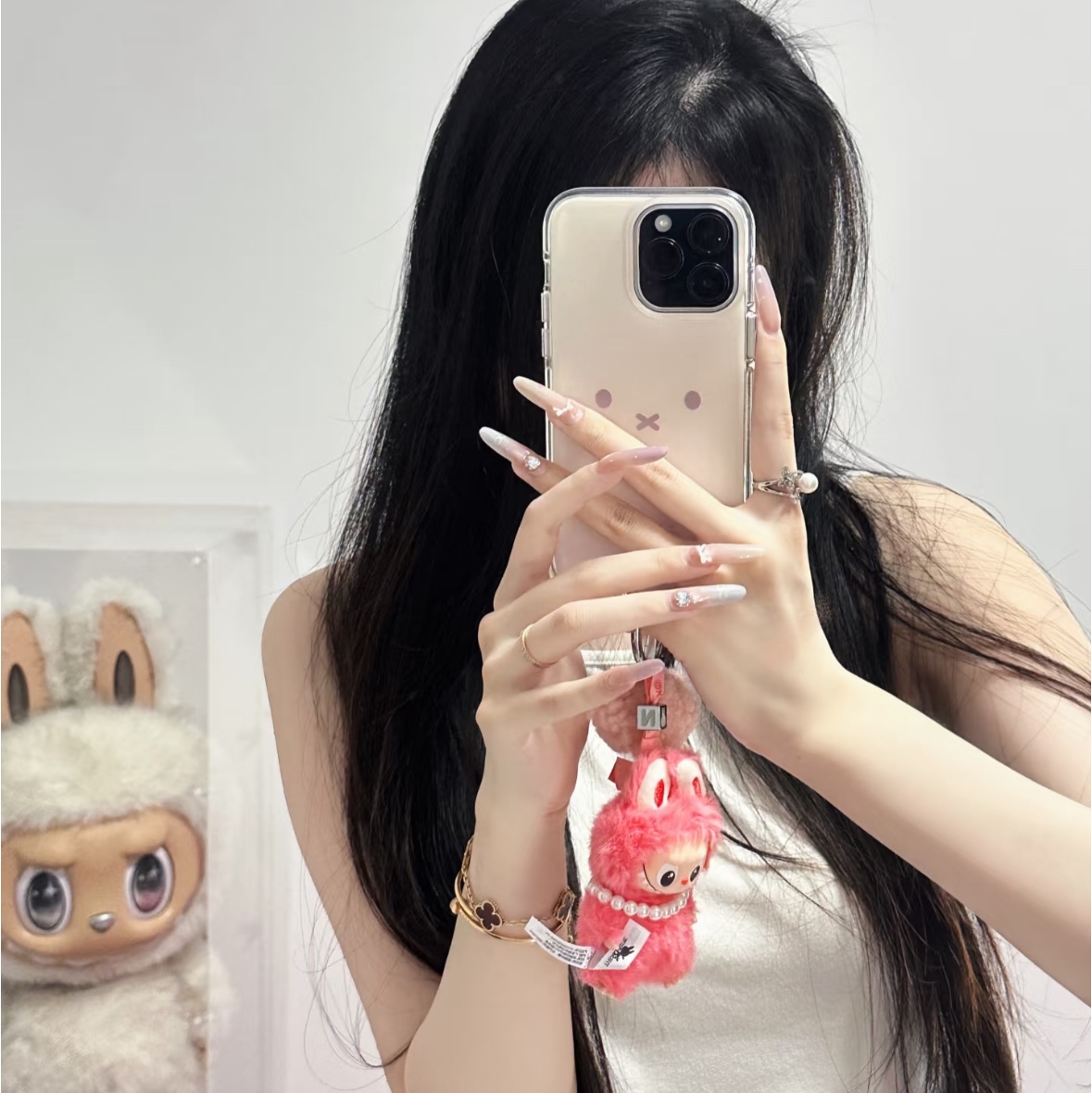 Pop Mart Labubu The Monsters Pin For Love Series Vinyl Plush Pendant (N-Z) N (Opened Case) 착용 스타일