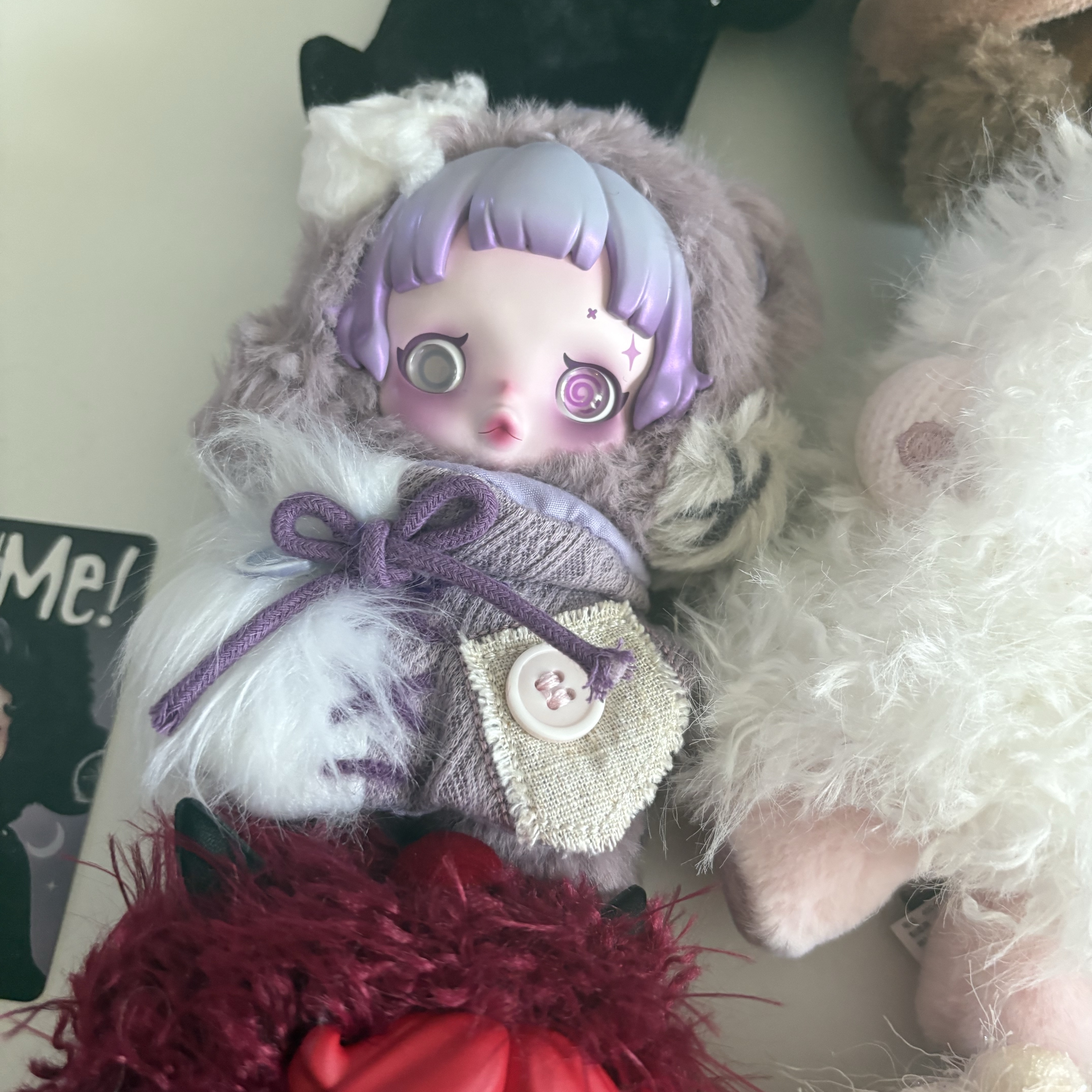 Pop Mart Skullpanda You Found Me ! Series Plush Doll Pendant Sealed Case (9 Blind Boxes), Pop Mart Skullpanda You Found Me ! Series Plush Doll Pendant Cerberus (Opened Case) 착용 스타일 - 2