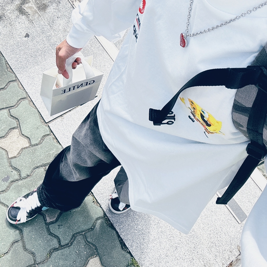 Supreme x SpongeBob SquarePants Castelli Racing L/S T-Shirt White - 25SS, Nike x Peaceminusone Air Force 1 Low Para-Noise 3.0 Black and Multicolor 착용 스타일