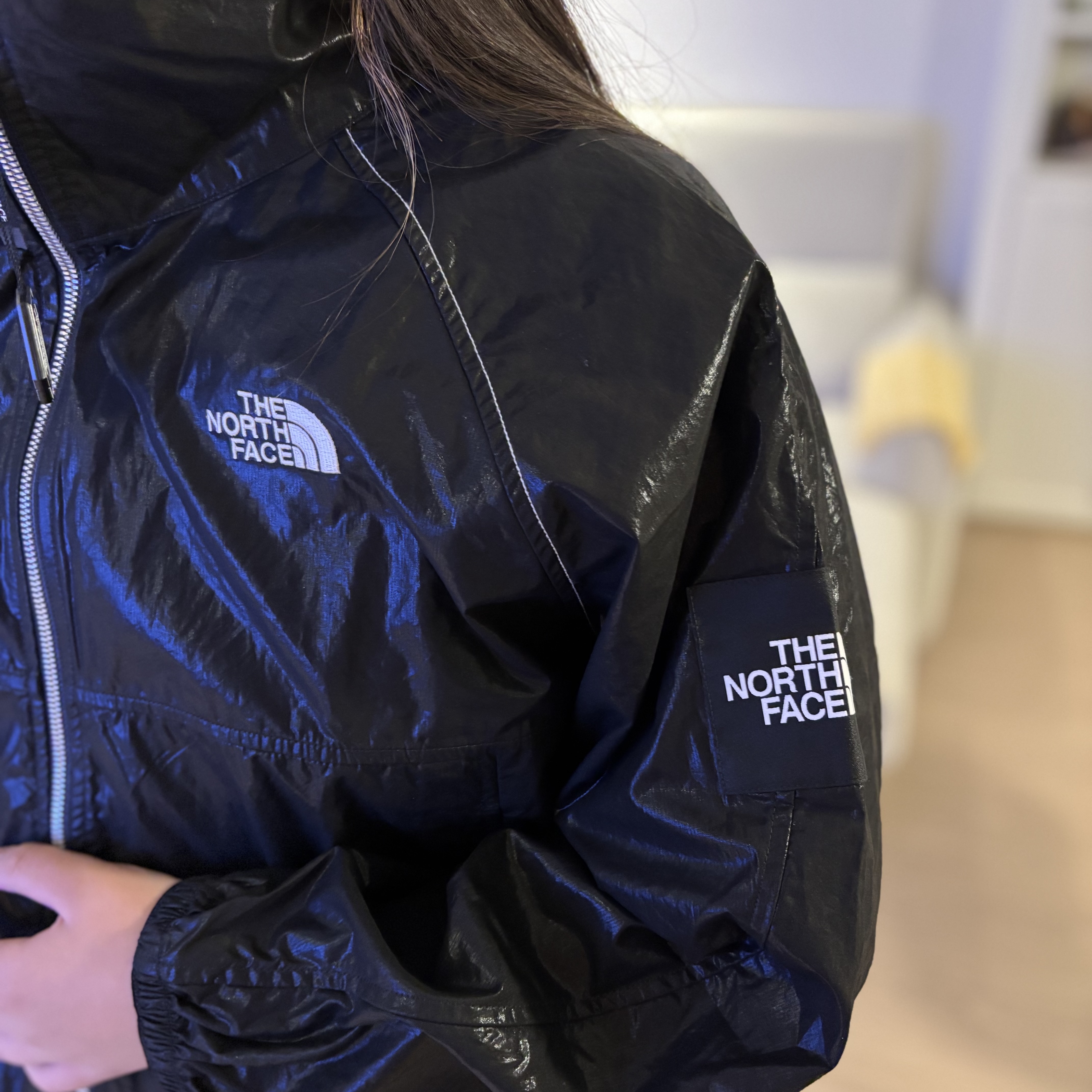 (W) The North Face White Label Novelty Olema Jacket Black 착용 스타일 - 1