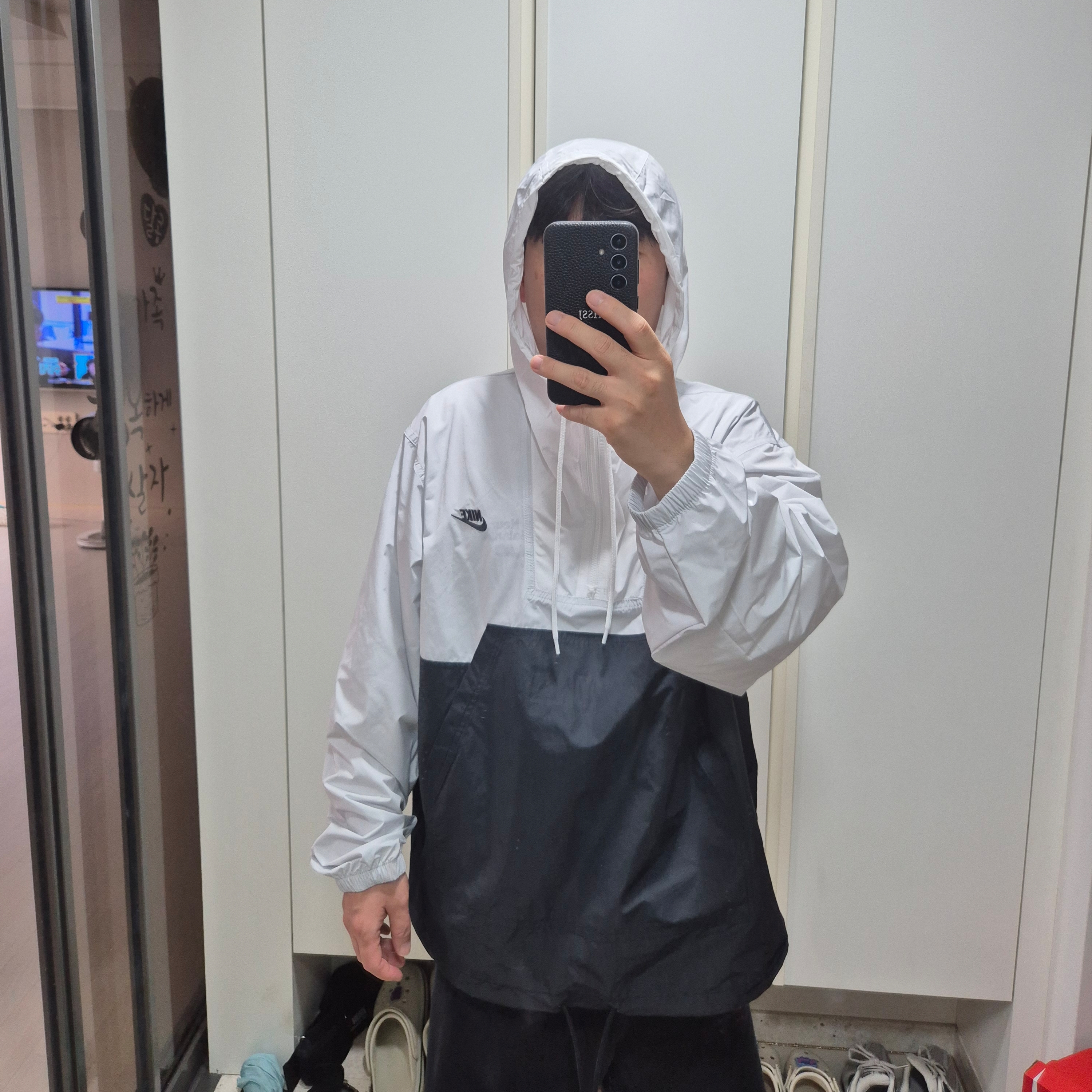 Nike Club Marina Anorak Jacket Photon Dust Black - Asia 착용 스타일 - 1