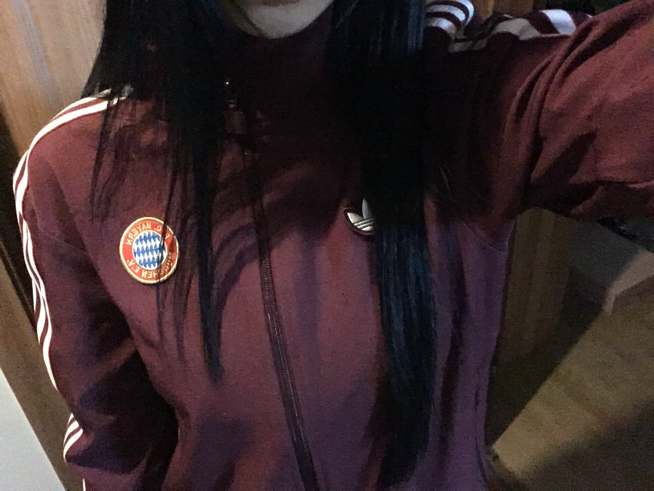 Adidas FC Bayern Terrace Icon Track Top Shadow Red - KR Sizing 착용 스타일