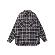 OGARP Concho Oversized Check Shirts Navy
