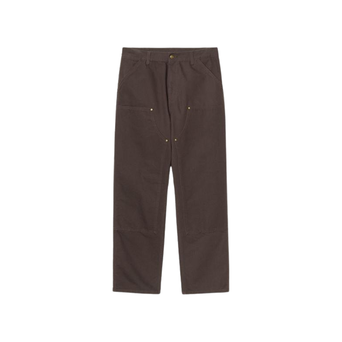 칼하트 WIP 디어본 캔버스 더블 니 팬츠 토바코 린스드