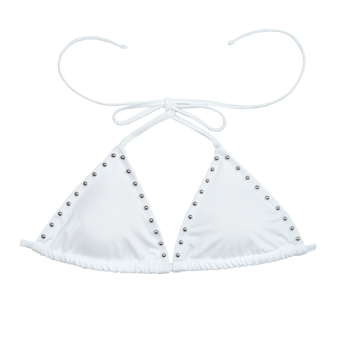 떨스티클럽 화이트 스터드 비키니 - 트라이앵글 탑
