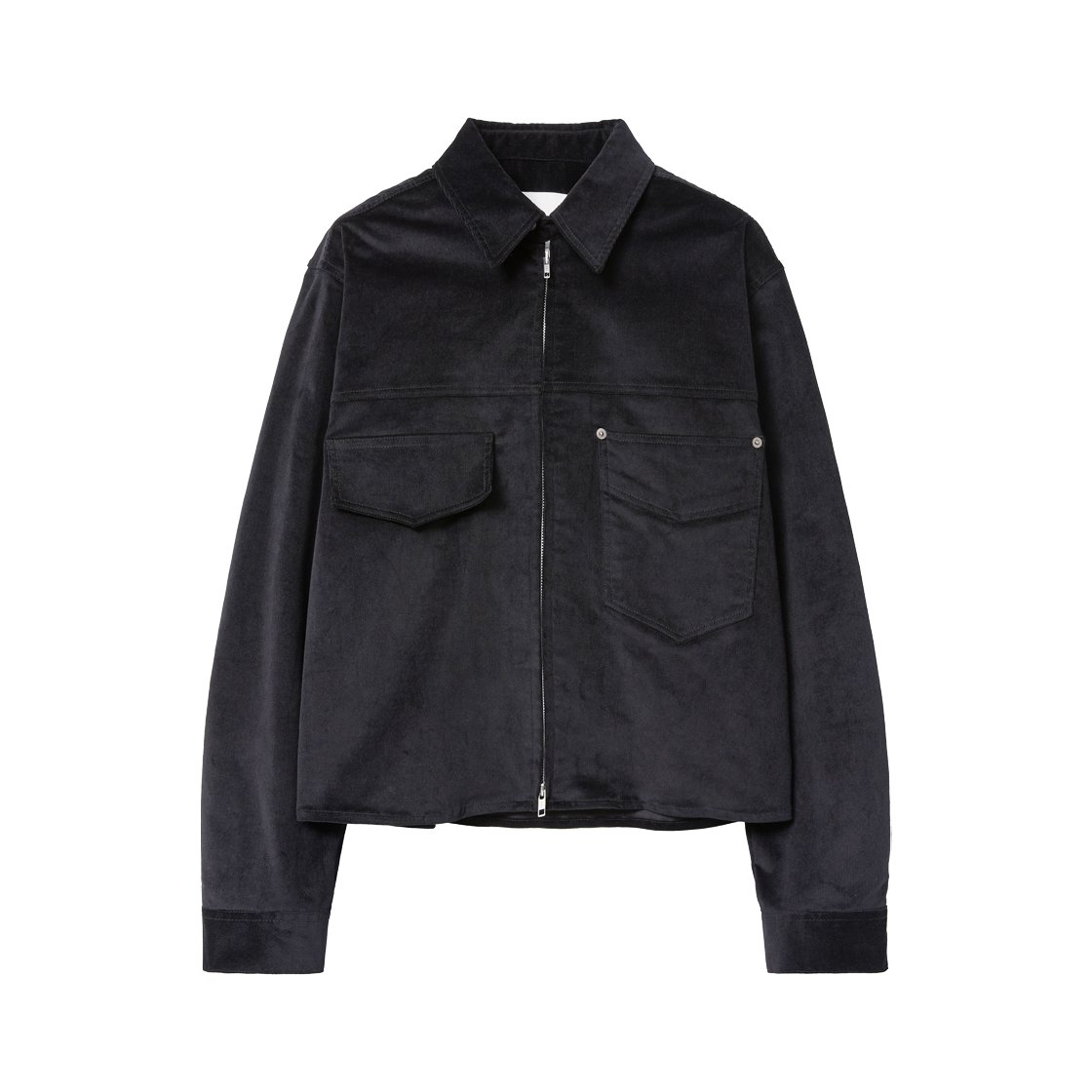 WT320 Haleine Cropped Corduroy Zip Shirt Black (WT320)