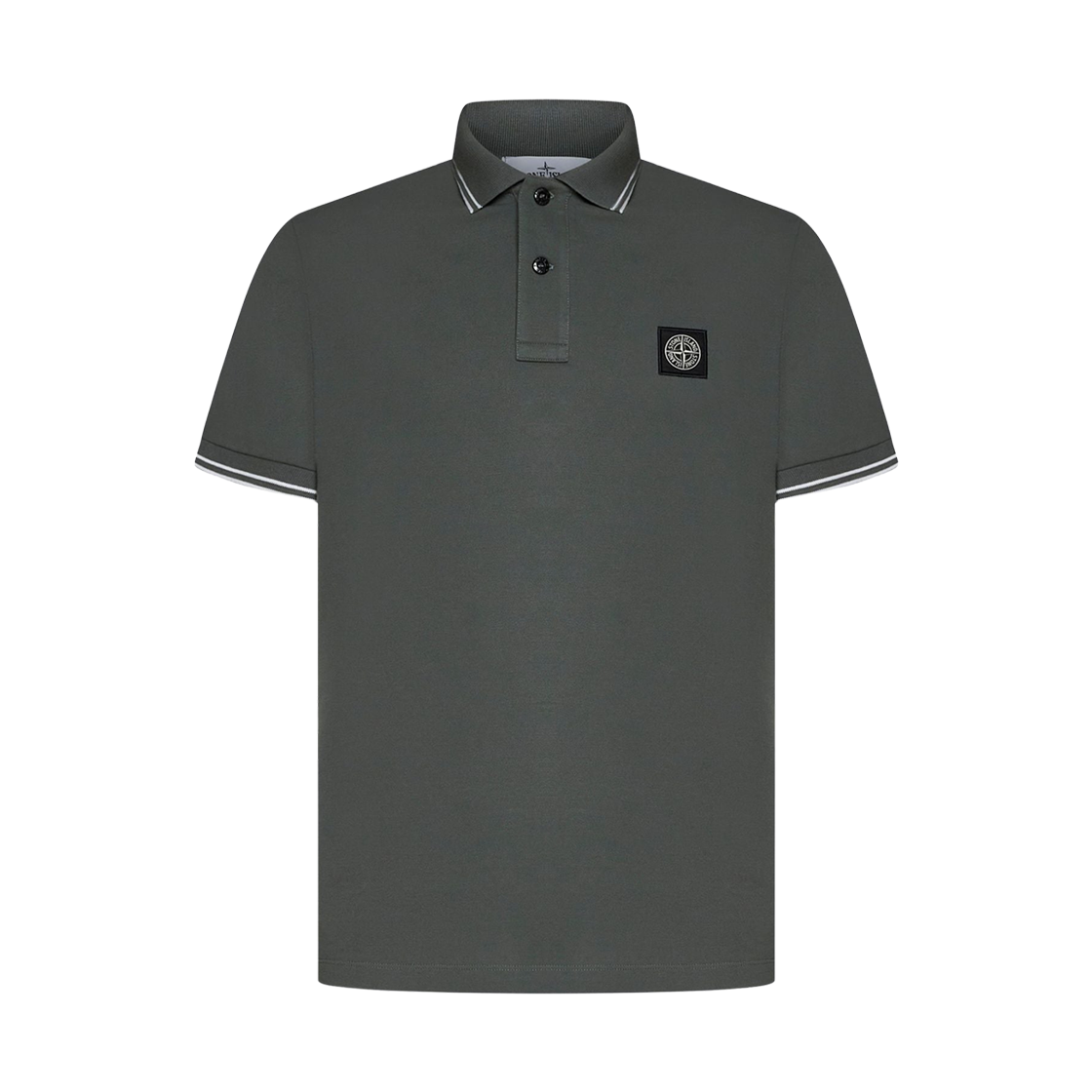 스톤 아일랜드 2SC18 스트레치 코튼 피케 숏슬리브 폴로 셔츠 머스크 그린 - 24SS(Stone Island 2SC18 Stretch Cotton Pique Short Sleeve Polo Shirt Musk Green - 24SS) - 1