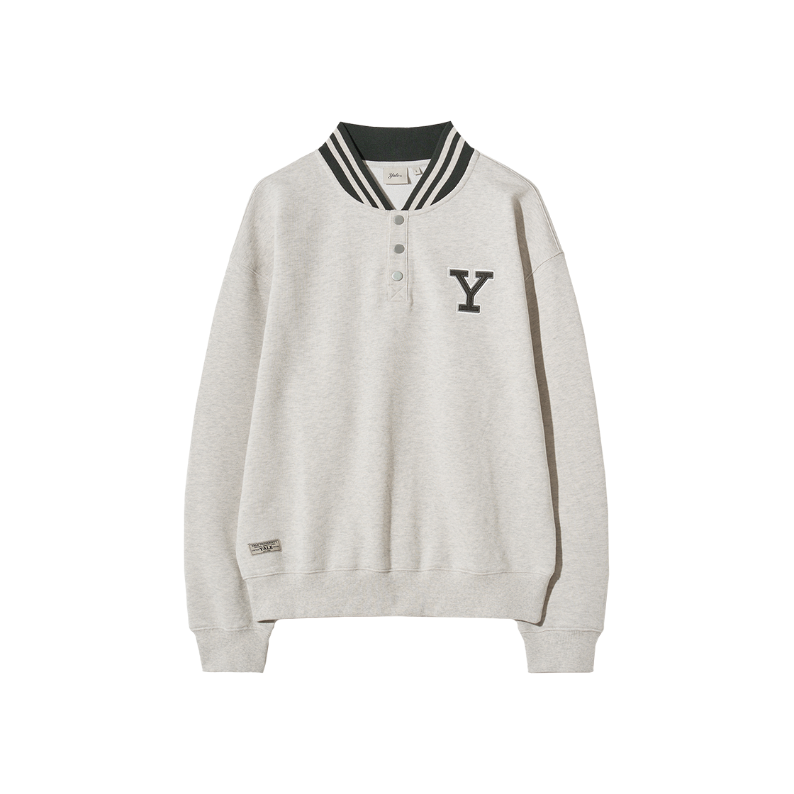 YFF1CR302AOT Yale Y Logo Button Pleats Sweatshirt_Oatmeal