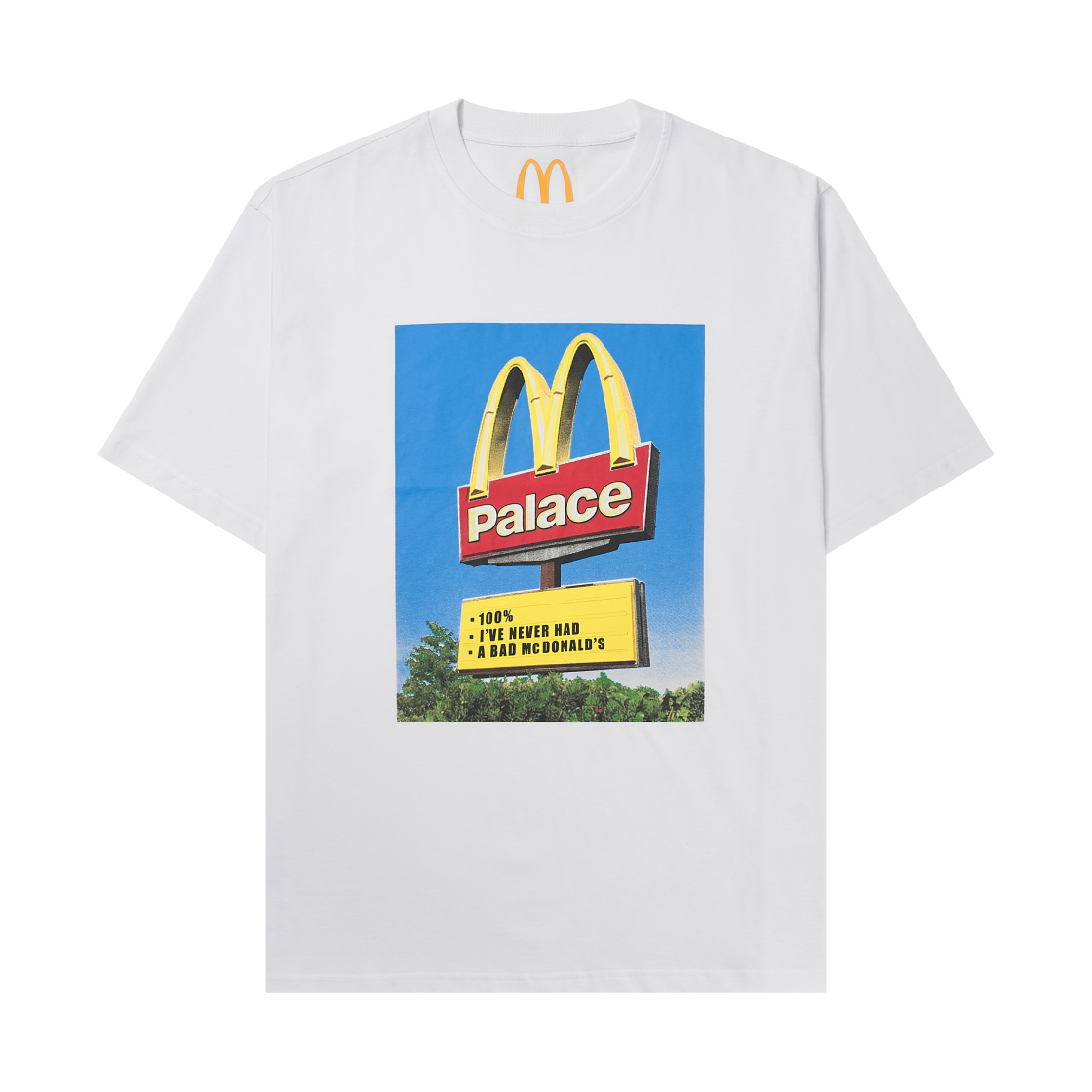 팔라스 x 맥도날드 사인 티셔츠 화이트 - 23FW(Palace x McDonald's Sign T-Shirt White - 23FW)