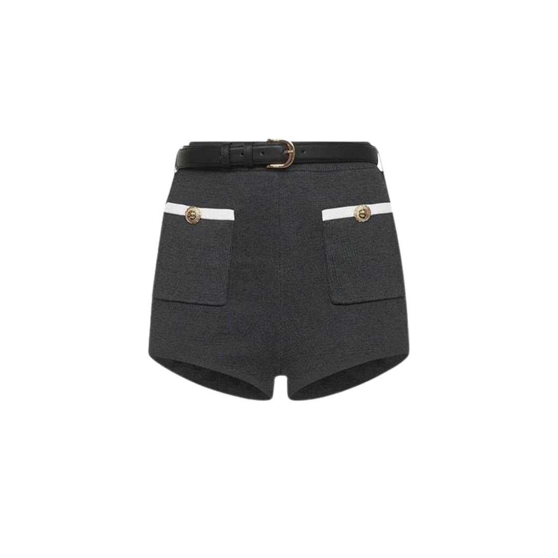 PF25-046P-GR (W) Self Portrait Viscose Knit Shorts Grey