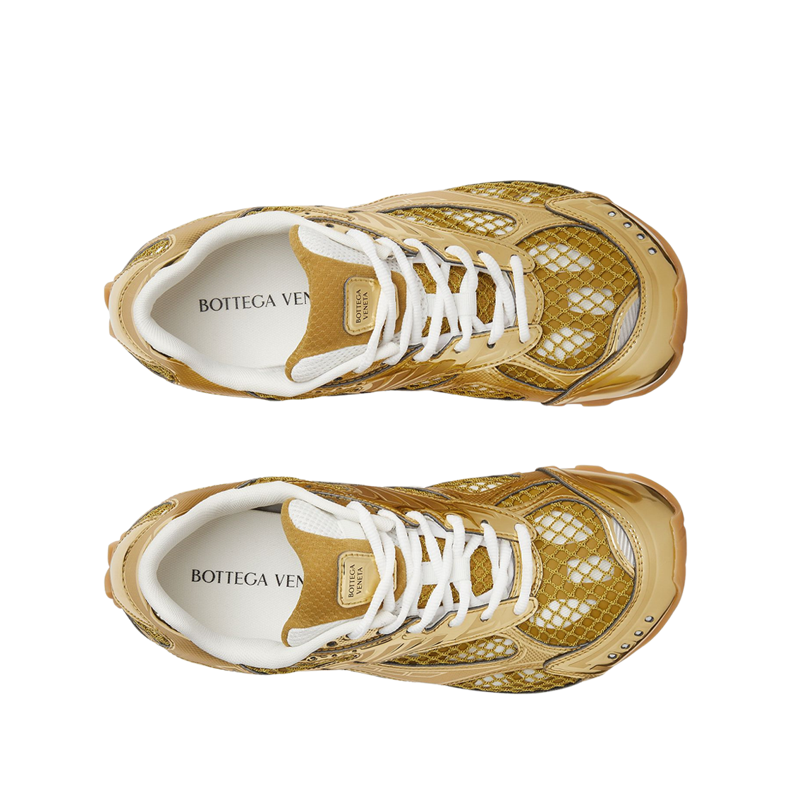 (W) 보테가 베네타 오빗 스니커즈 골드 화이트((W) Bottega Veneta Orbit Sneakers Gold White) - 2