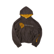 Covernat X Undermycar Destroyed Layered Letter Graphic Hoodie