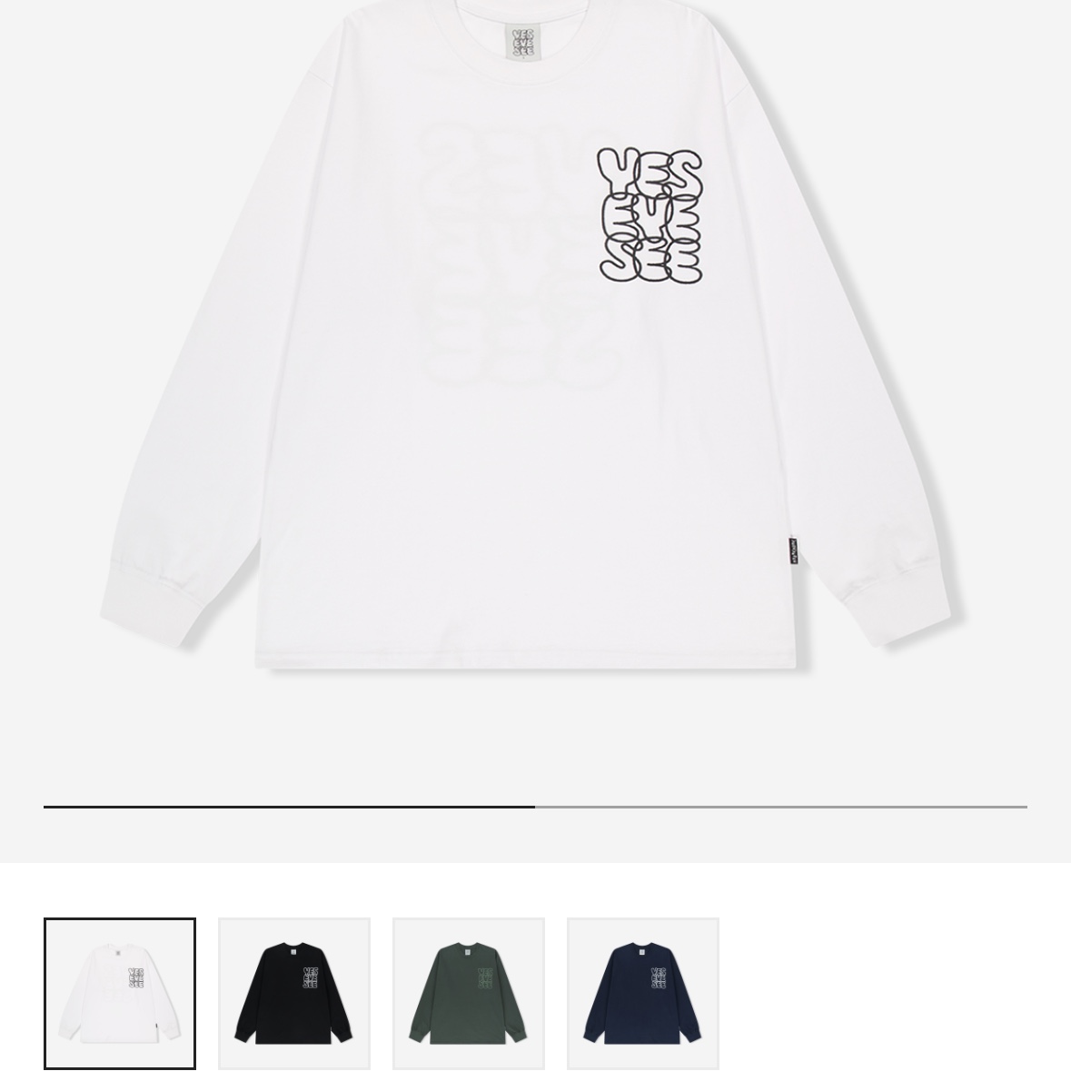 YESEYESEE C-Logo L/S White 착용 스타일