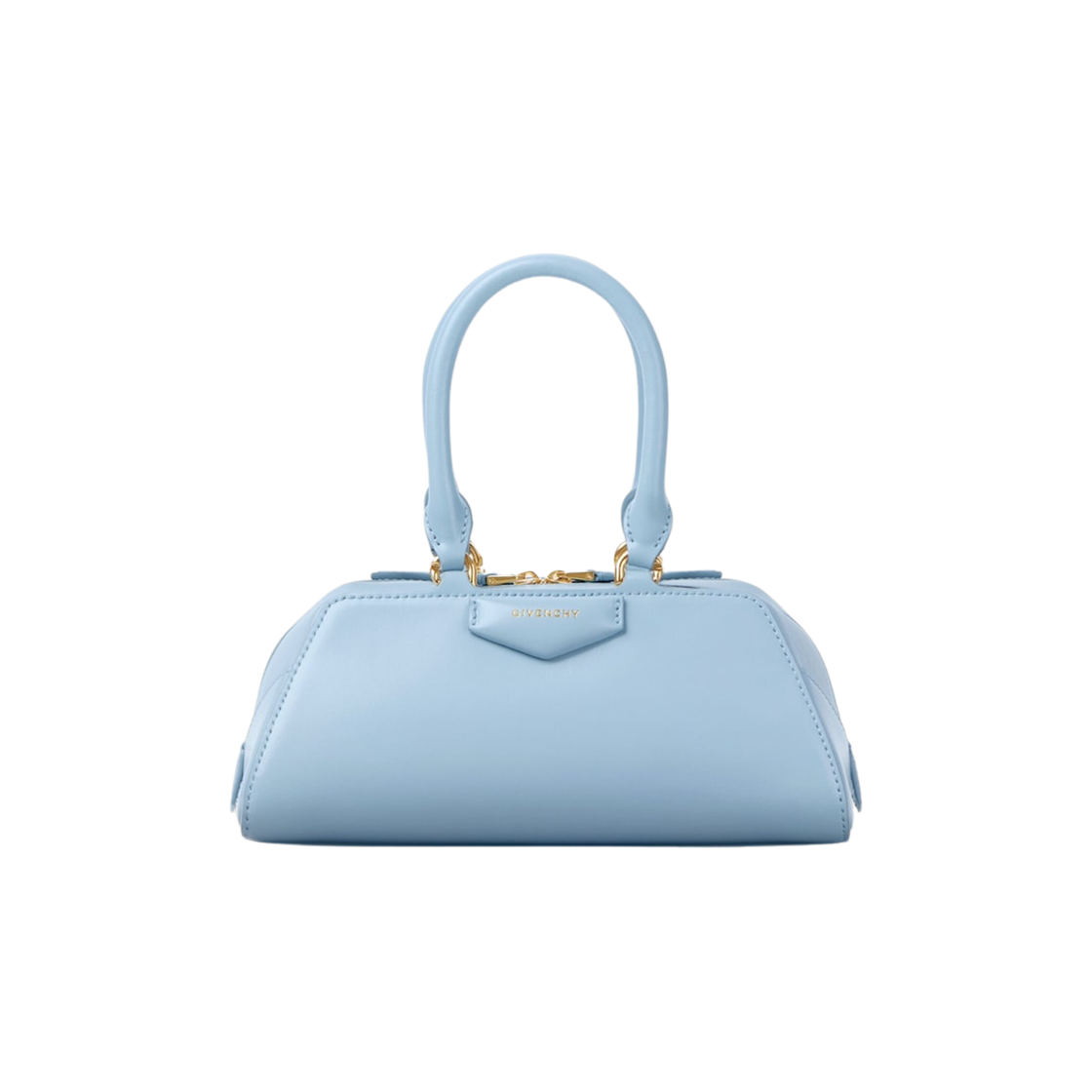 BB5146B2AQ-452 Givenchy Mini Antigona East-West Bag in Box Leather Light Blue