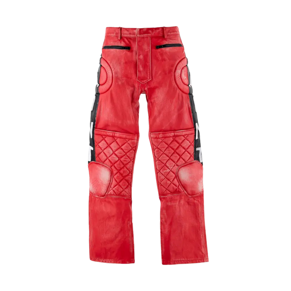 - Saint Mxxxxxx Racer Leather Pants Red - 25AW