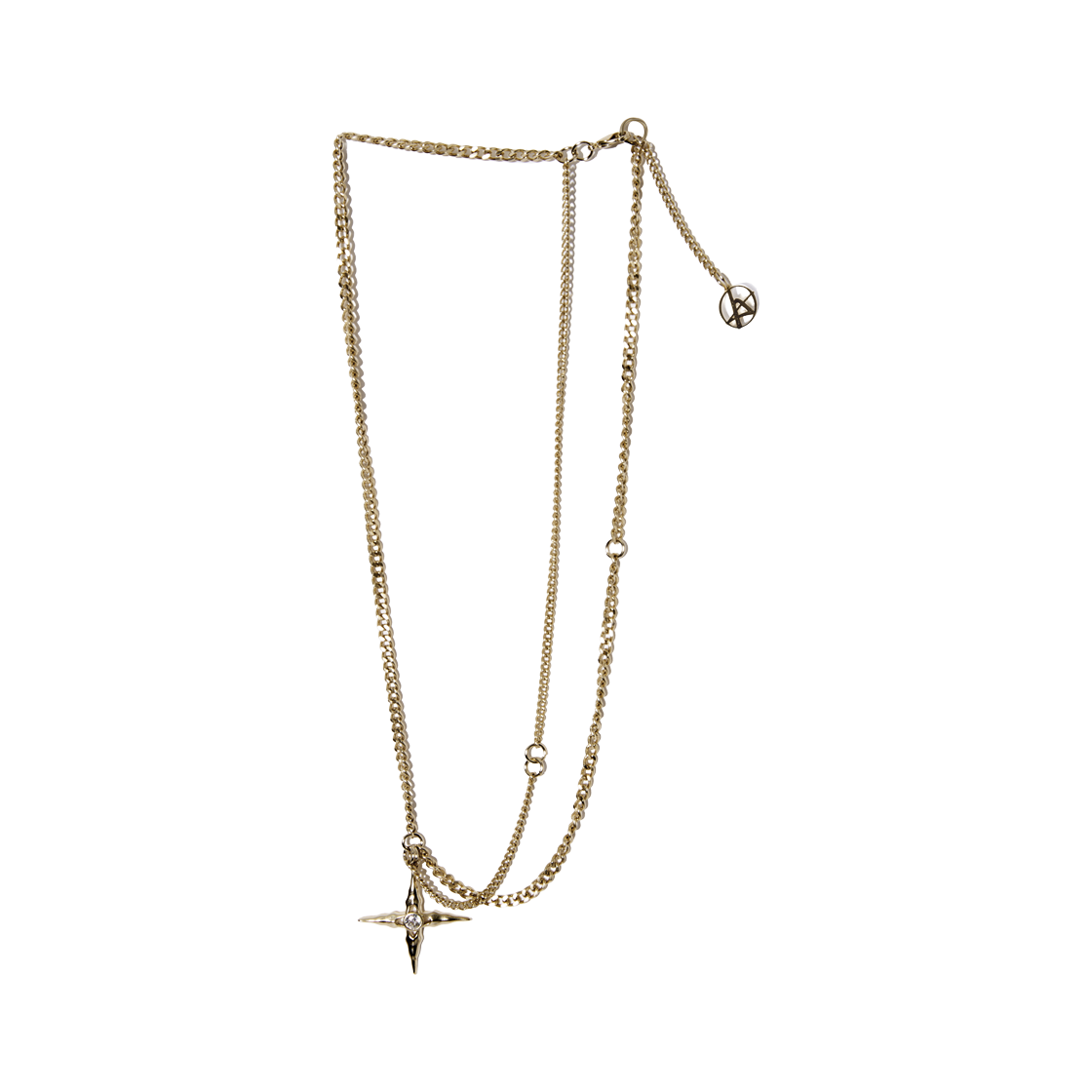 알렌느 몰텐 크로스 네크레이스 골드(Haleine Molten Cross Necklace Gold (WA301))