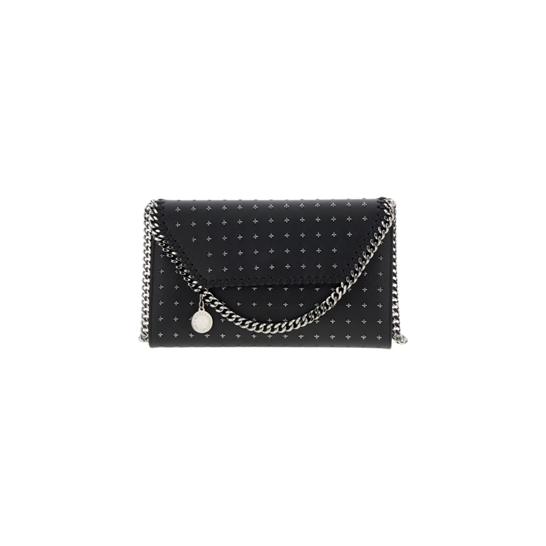 581238WP06111000 Stella McCartney Falabella Star Stud Wallet on Chain Black