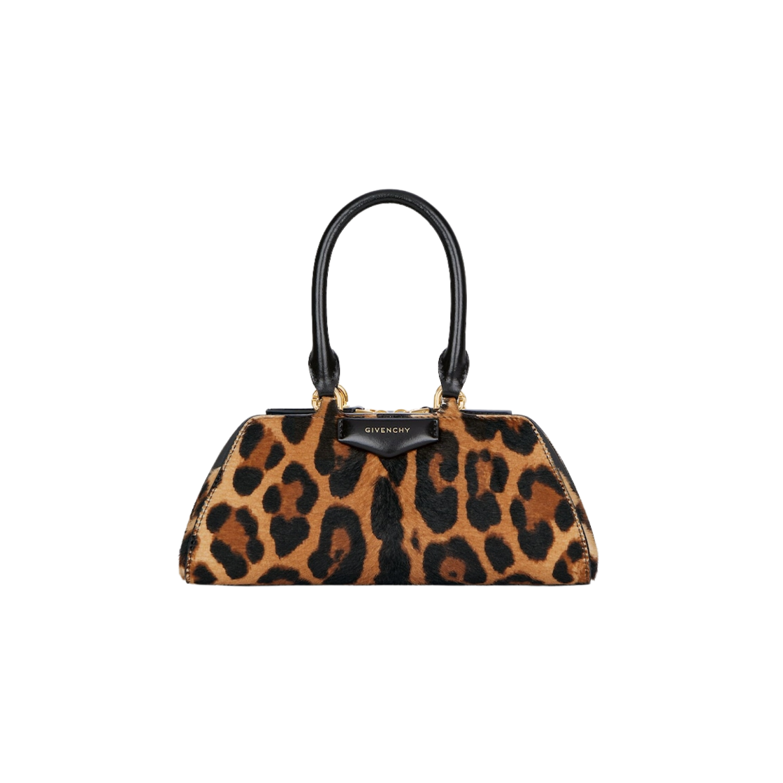 지방시 레오파드 포니 이펙트 레더 미니 안티고나 이스트 웨스트 백 블랙 베이지(Givenchy Mini Antigona East-West Bag in Leopard Pony Effect Leather Black Beige)