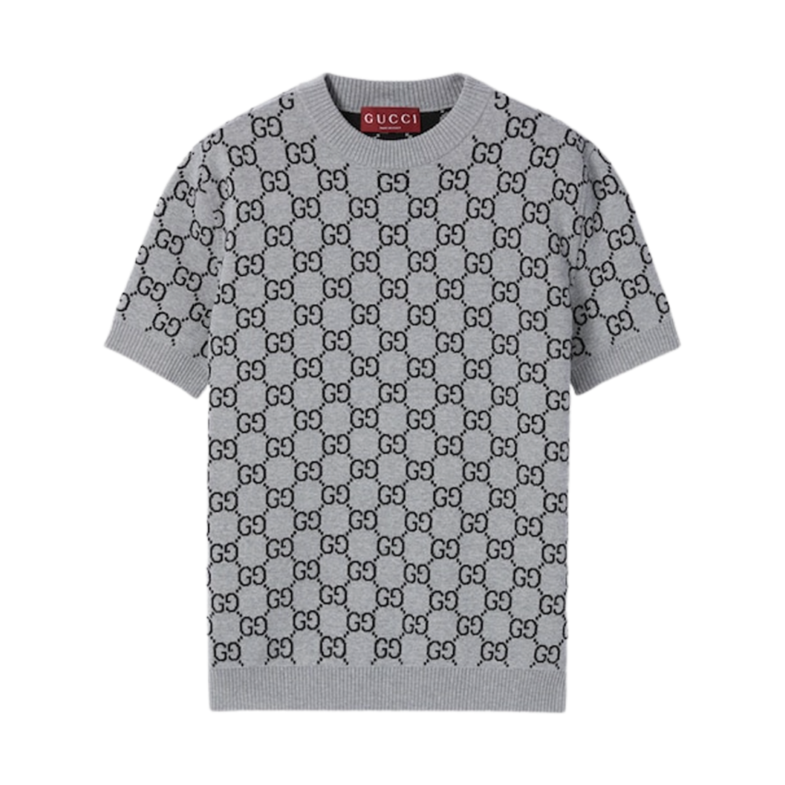 (W) 구찌 리버시블 GG 울 자카드 탑 그레이 블랙((W) Gucci Reversible GG Wool Jacquard Top Grey Black)