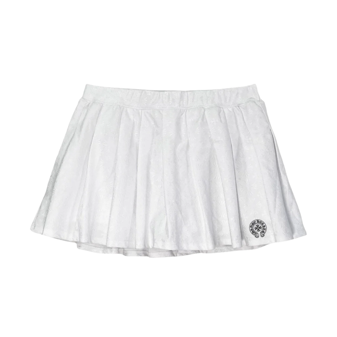 (W) 크롬하츠 홀스슈 로고 테니스 스커트 화이트((W) Chrome Hearts Horseshoe Logo Tennis Skirt White)
