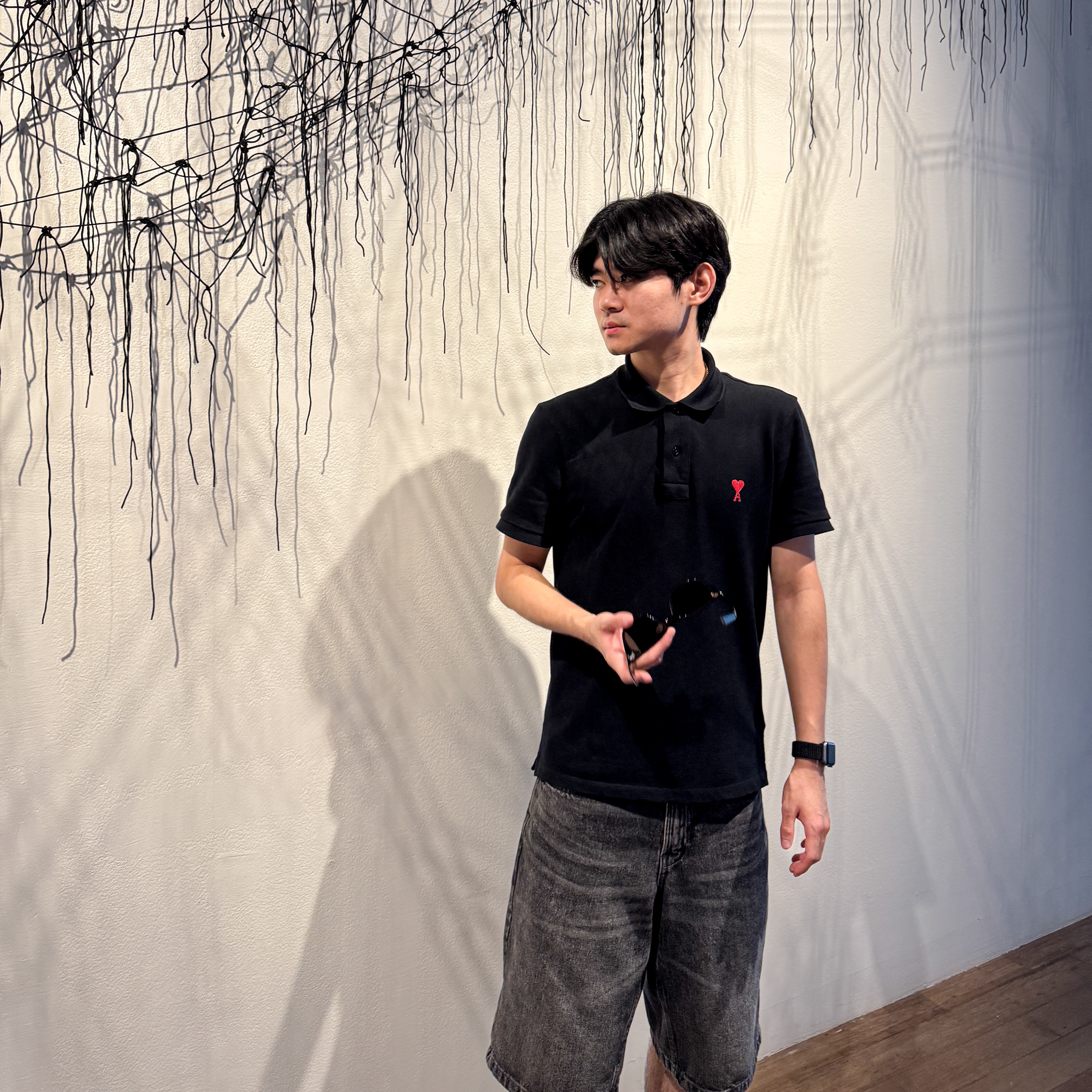 AMI de Coeur Polo Shirt Black, Gentle Monster Nabi 01 Black 착용 스타일