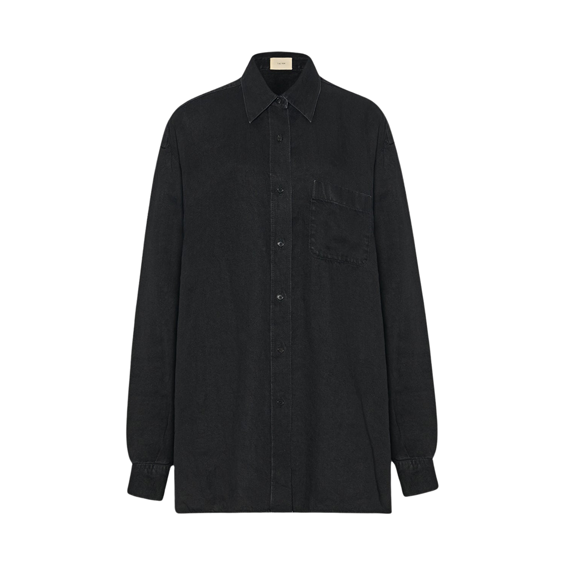 (W) 더 로우 네슨 리넨 셔츠 블랙((W) The Row Nesson Linen Shirt Black)