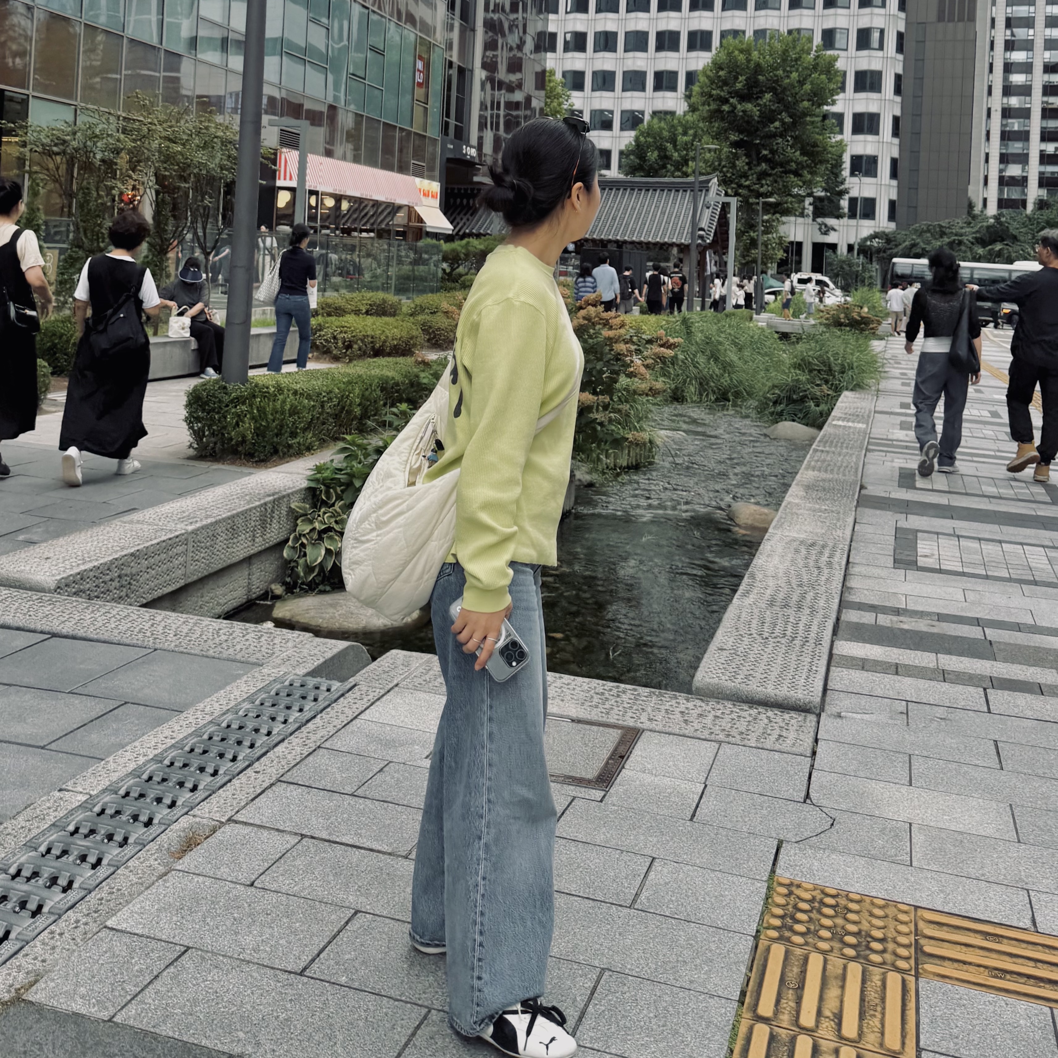 (W) Puma x Rosé Speedcat LEA Warm White Black, Stussy Basic Thermal Sage 착용 스타일