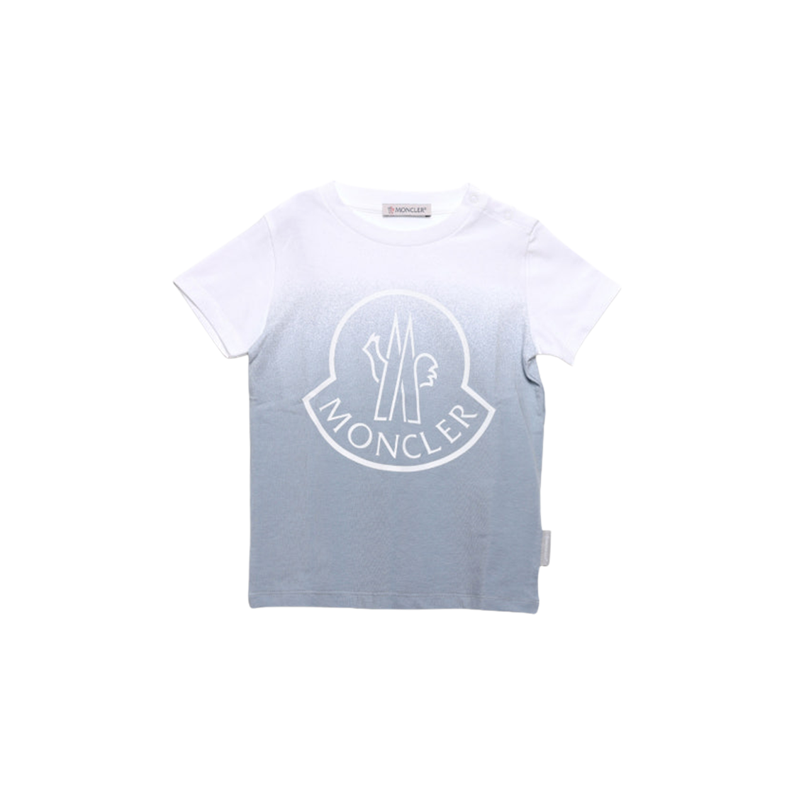 (키즈) 몽클레르 로고 프린트 티셔츠 화이트 라이트 블루 - 22SS((Kids) Moncler Logo Printed T-Shirt White Light Blue - 22SS) - 1