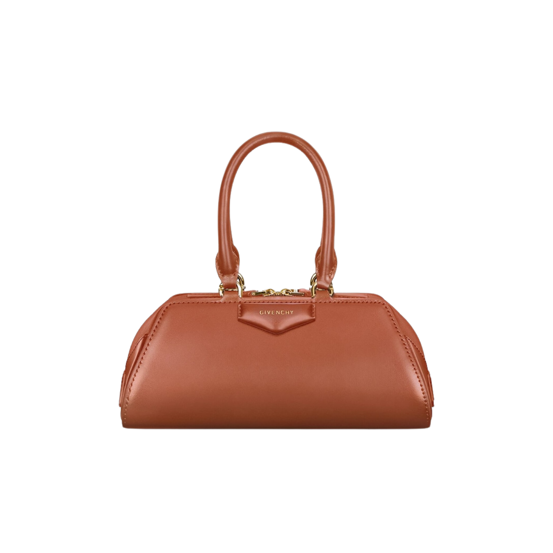 BB5146B2AQ-235 Givenchy Mini Antigona East-West Bag in Box Leather Caramel Brown