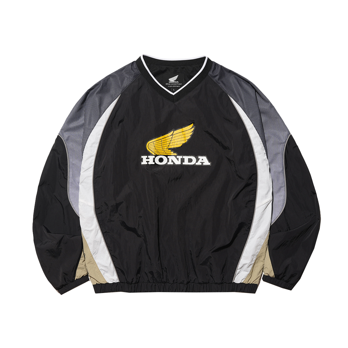 HFF1LS302ABK Honda Vintage Logo Speed Track nylon Long Sleeve Black