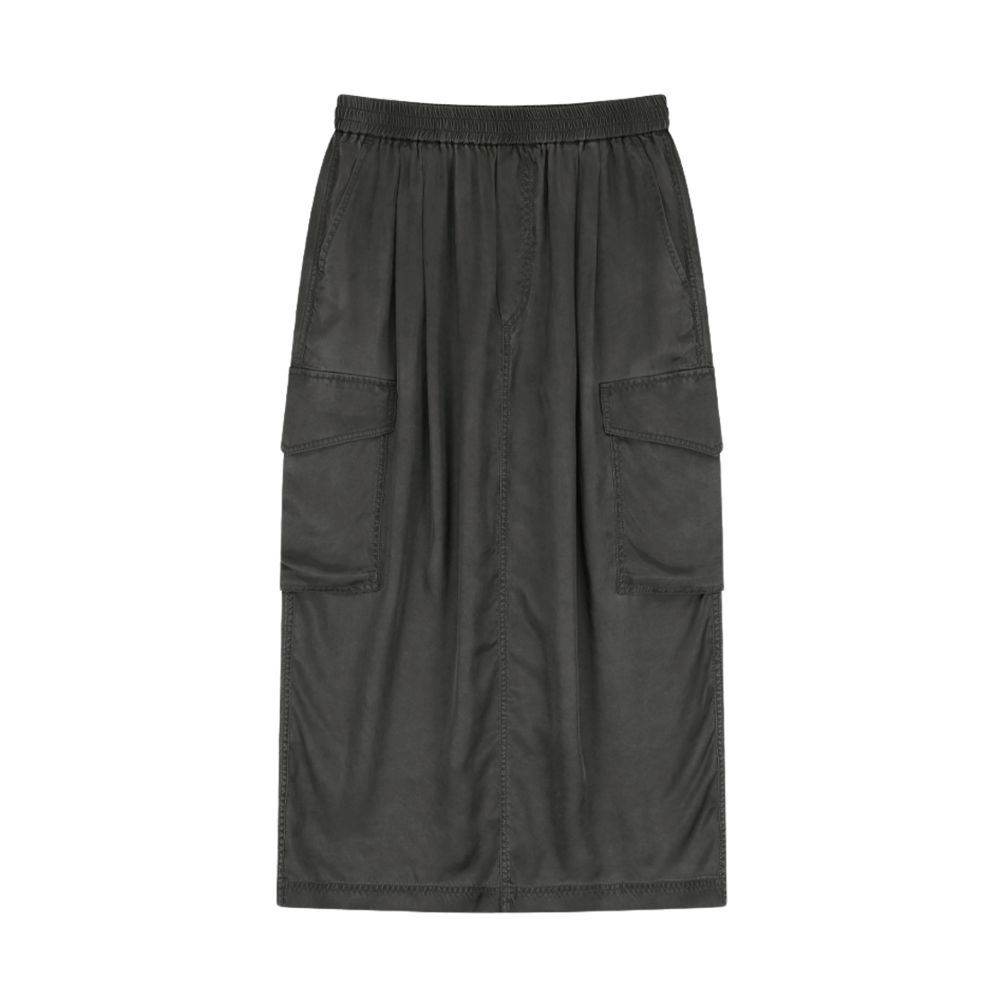 254-2902-32 VIS A VIS Pigment Washed Cargo Skirt Dark Gray