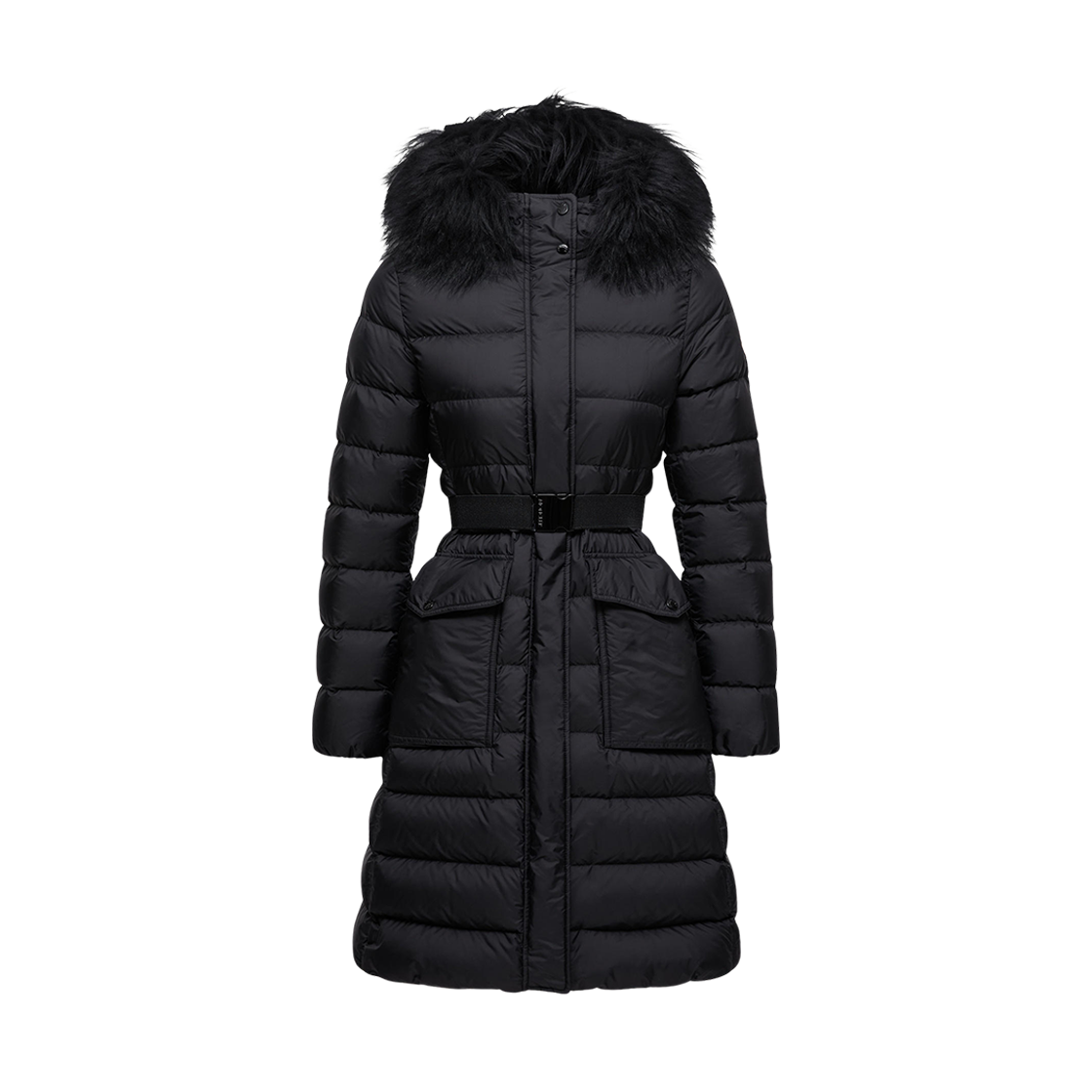 (W) 몽클레르 클로에쎄 후드 시어링 트리밍 롱 다운 자켓 블랙 - 25FW((W) Moncler Khloesse Hooded Shearing Trim Long Down Jacket Black - 25FW)