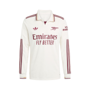 Adidas Arsenal 2025/26 Long Sleeve Third Authentic Jersey Cloud White Team Coll Burgundy 2 - US Sizing (Non Marking Ver.)