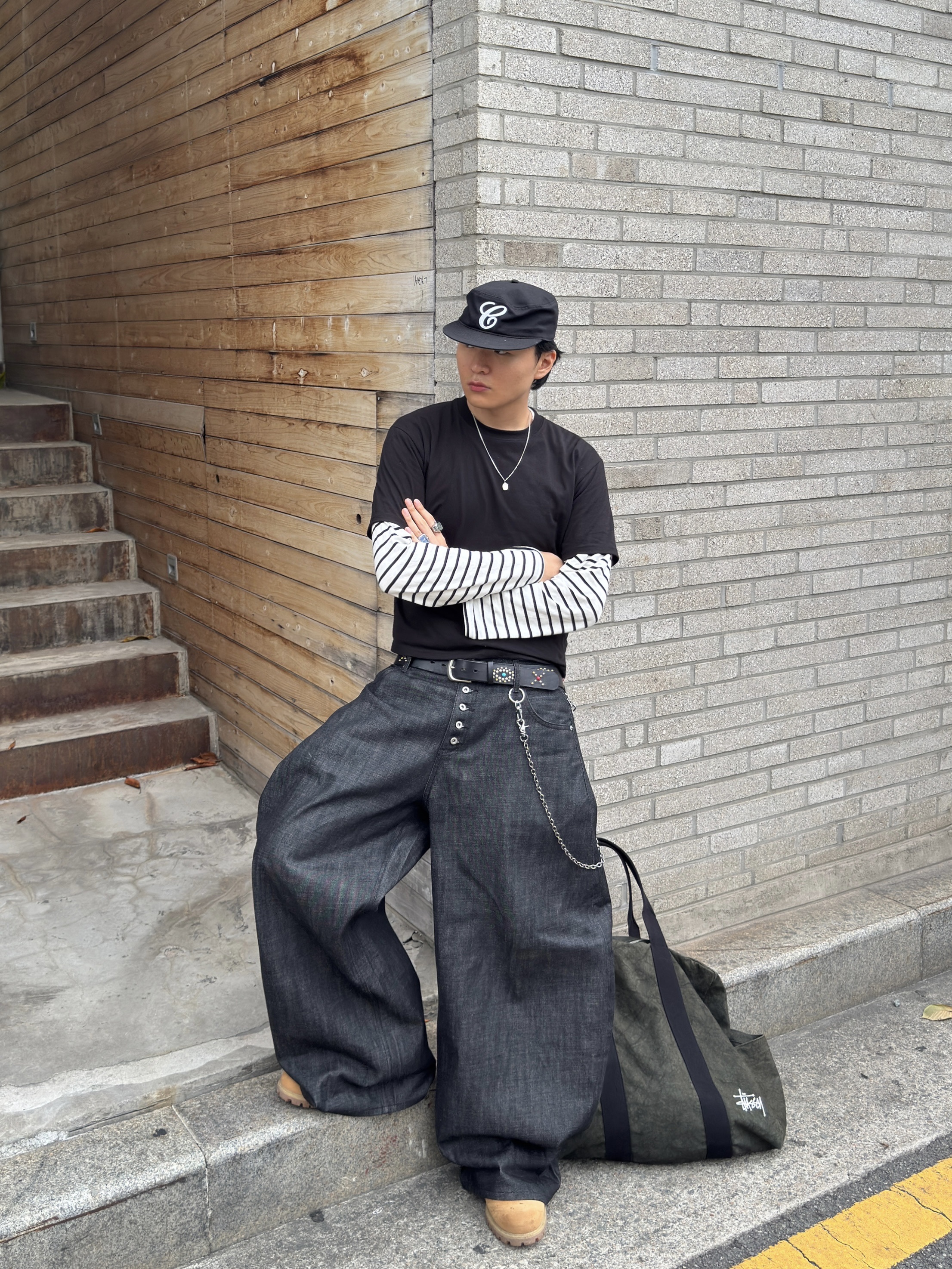 Stussy Canvas Flight Bag Washed Black, Timberland Premium 6 inch Waterproof Boot Wheat Nubuck - Wide 착용 스타일 - 3